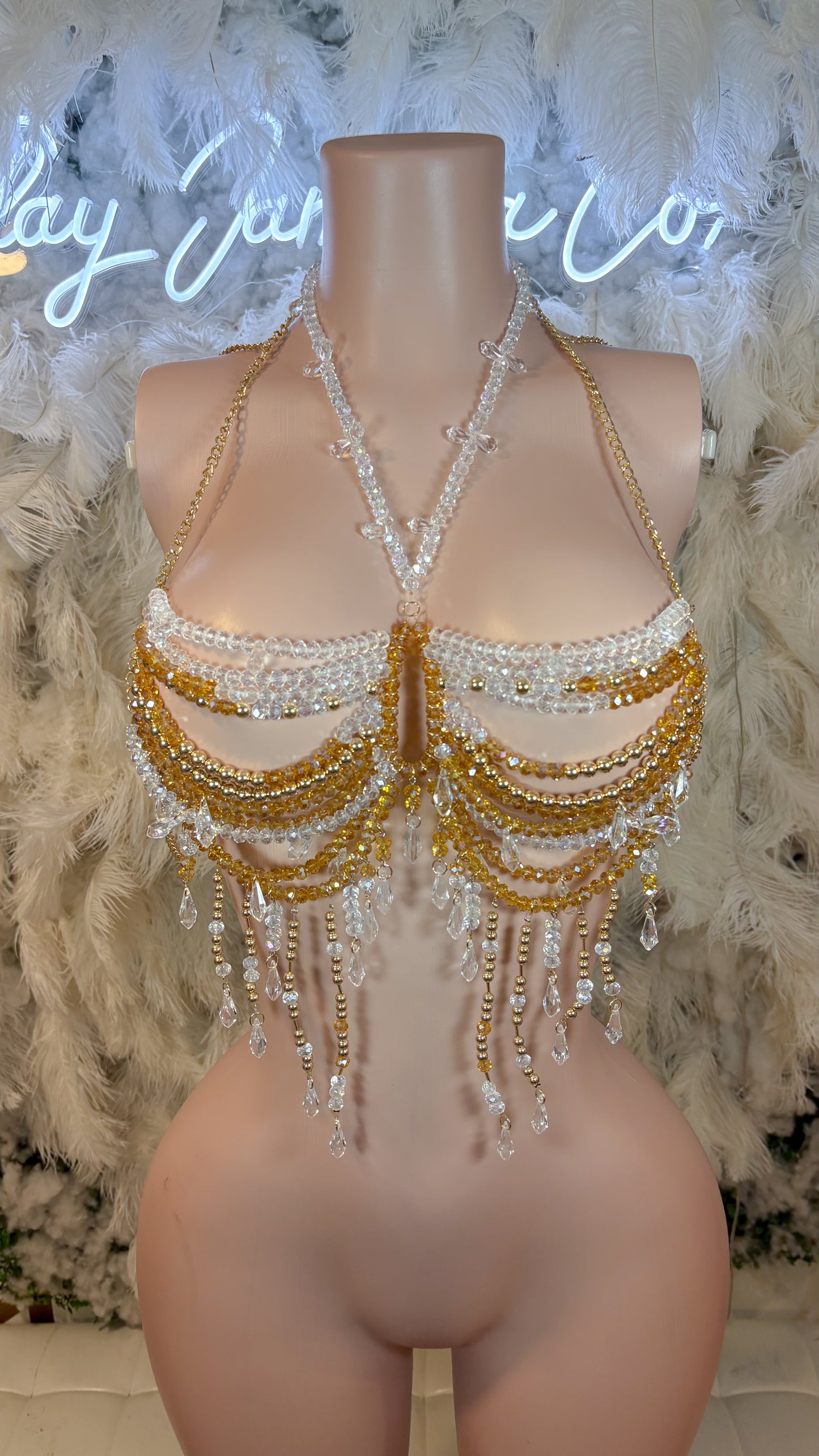 Arabian Sunrise Acrylic Beaded Top