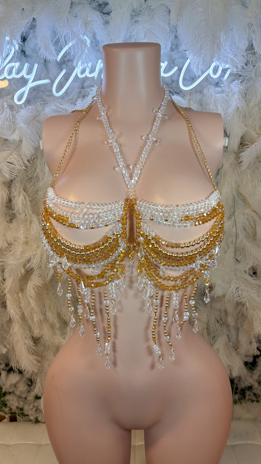 Arabian Sunrise Acrylic Beaded Top