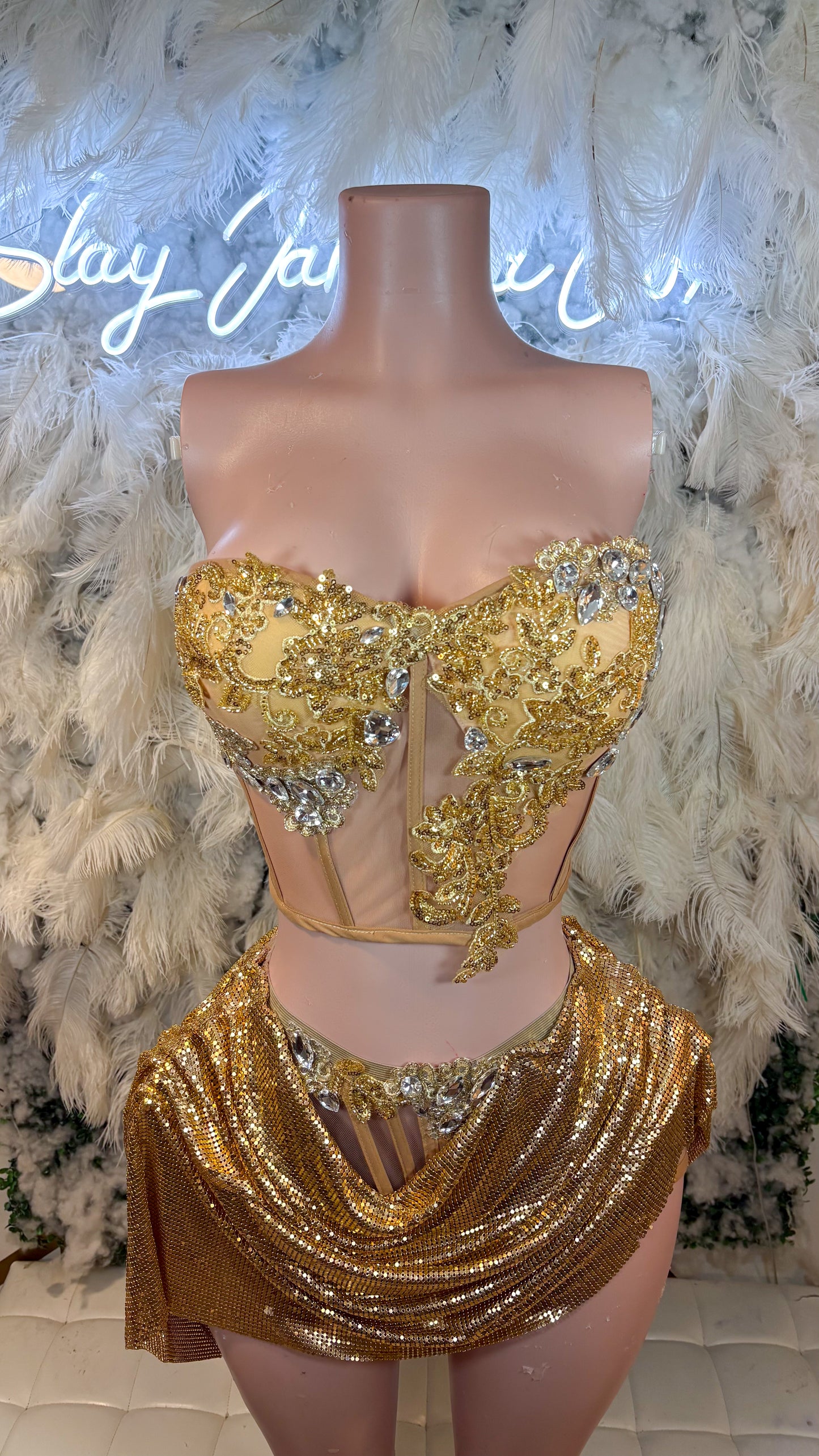 READY TO SHIP The Golden Star Draped Skirt Set