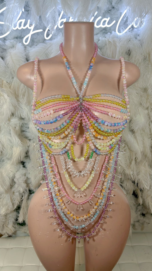 Pastel Dreams Beaded Bra Top
