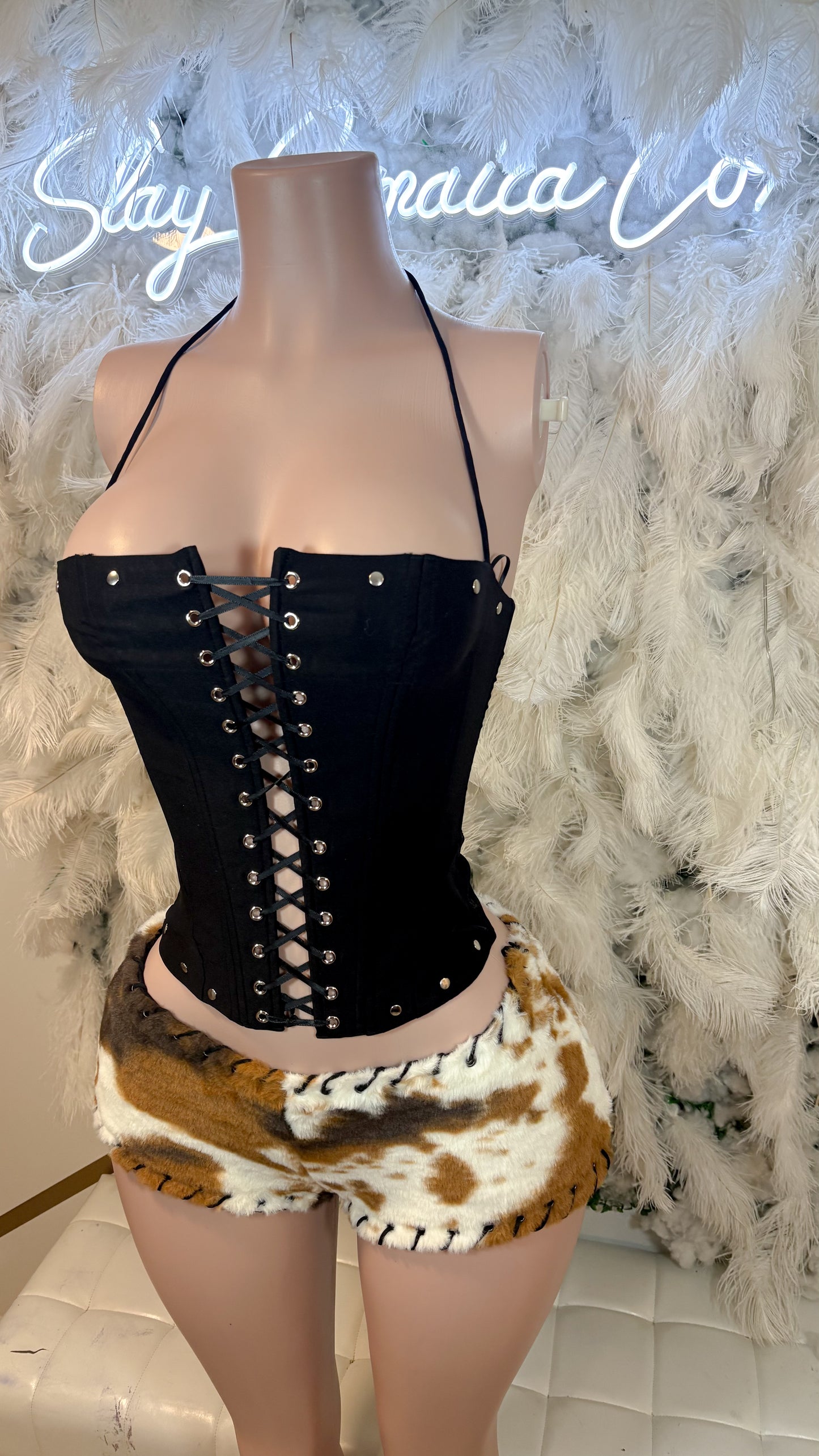 READY TO SHIP Cow Print Mini Shorts