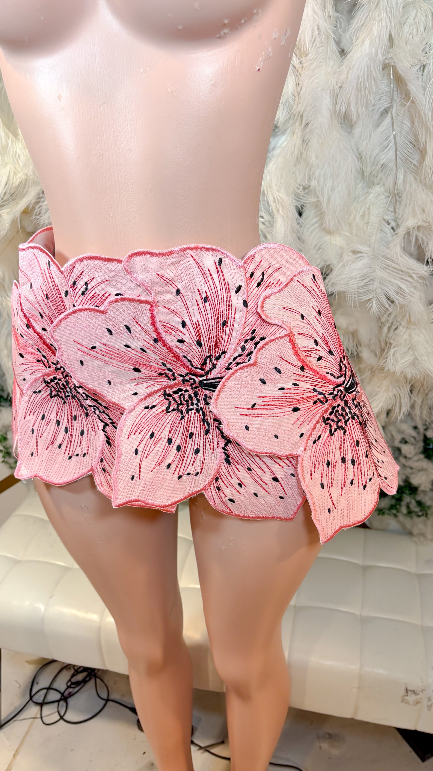 Aura Et Floral Mini Skirt - Pink