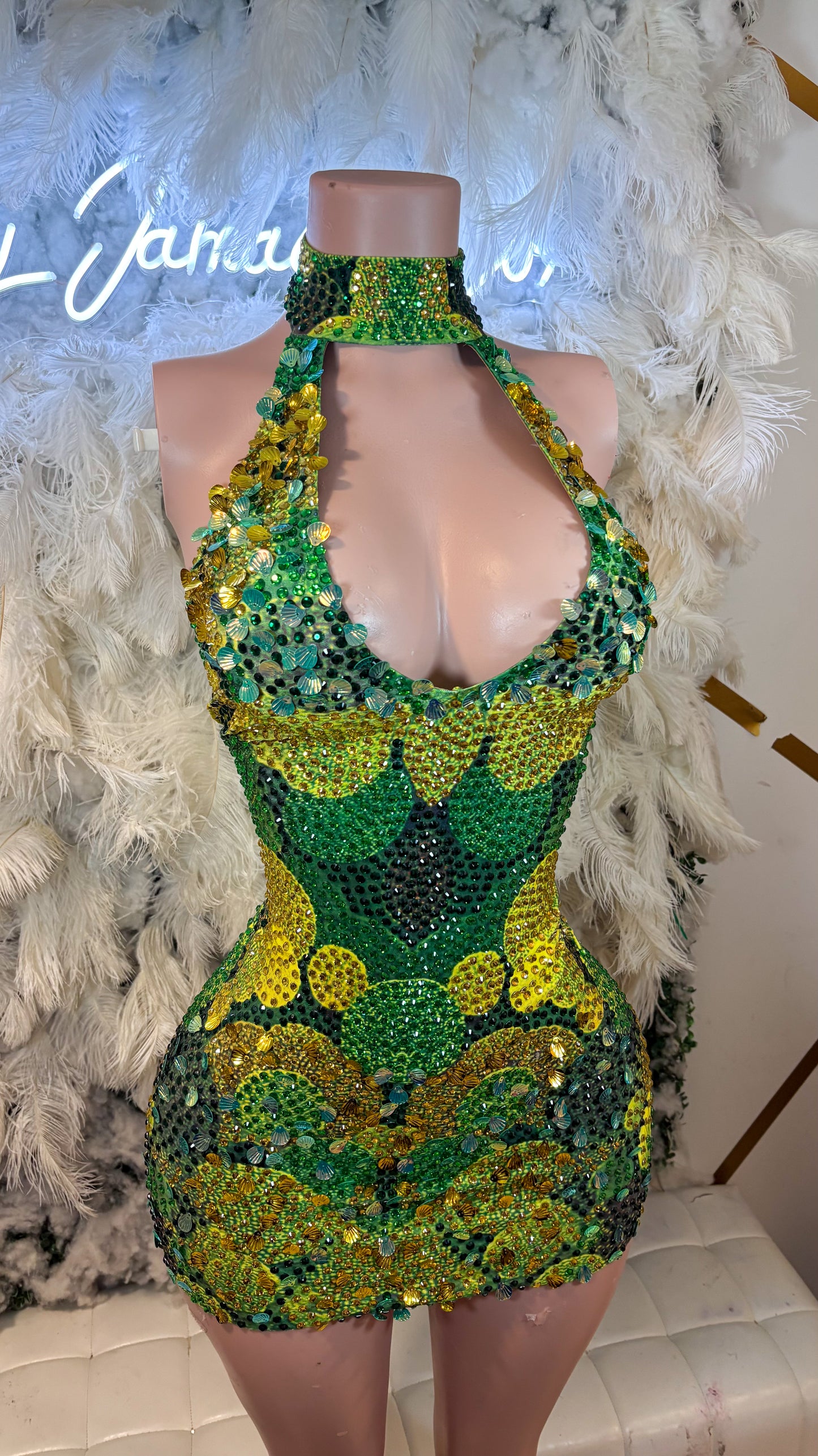 READY TO SHIP Envy Me Alwys Rhinestone Sequin Mini Dress