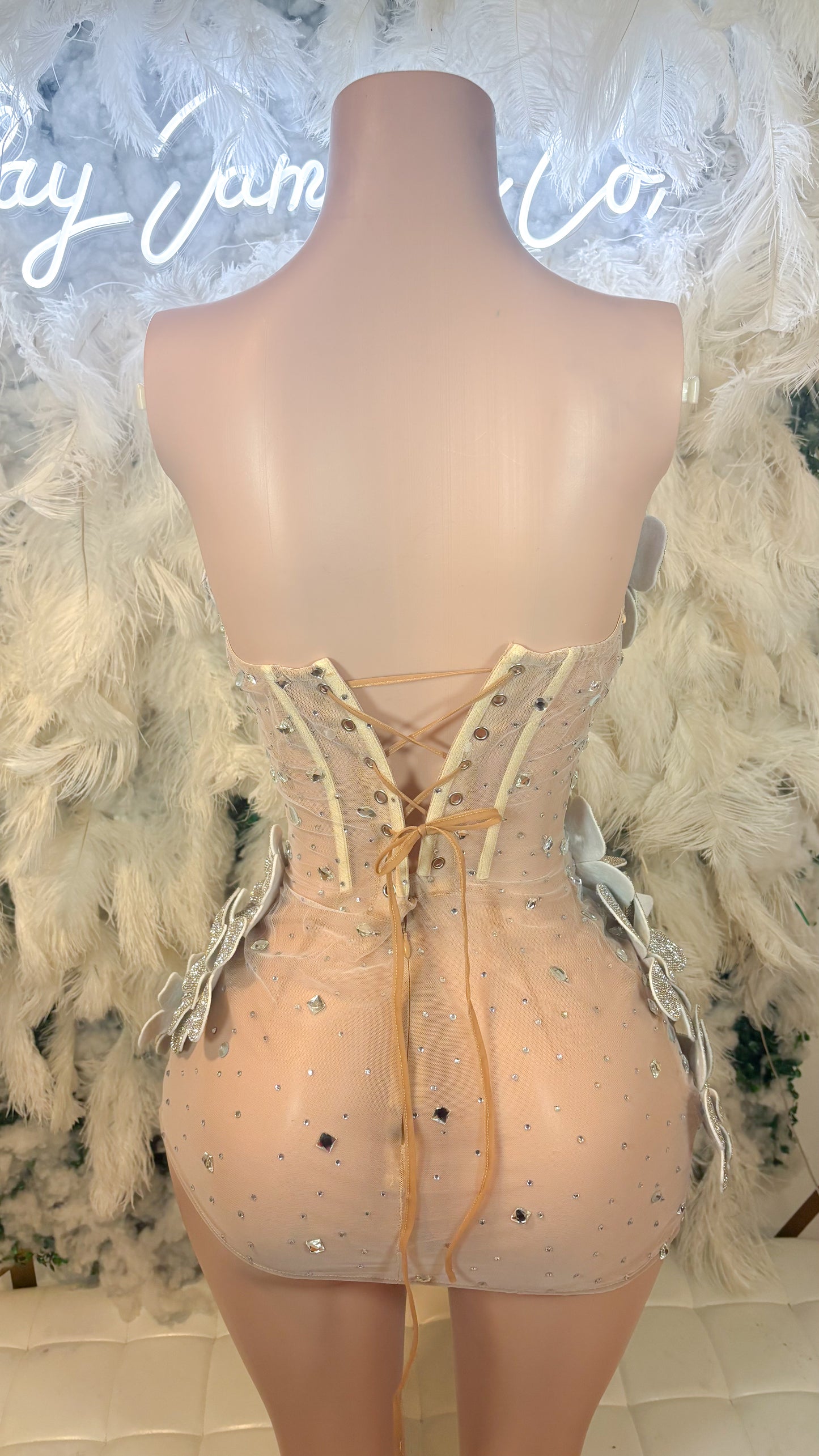 PREORDER ONLY Essence Of A Baddie Rhinestone Luxe Mini Dress