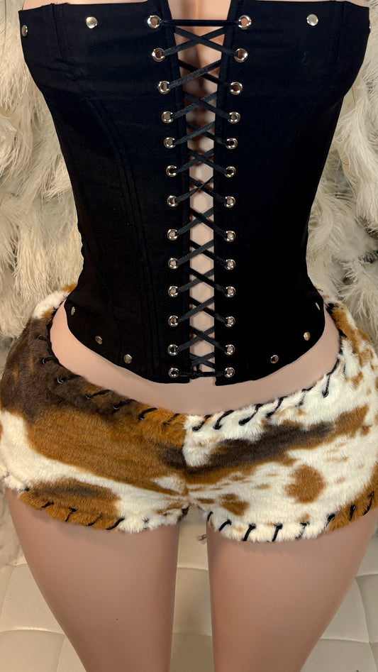 READY TO SHIP Cow Print Mini Shorts