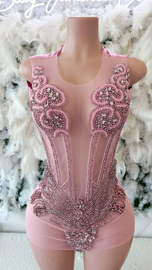 READY TO SHIP Miss Luxe Rhinestone Mini Dress