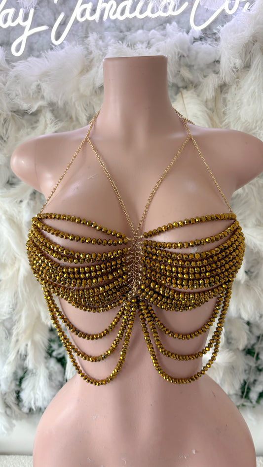 READY TO SHIP Golden Memoir Beaded Top