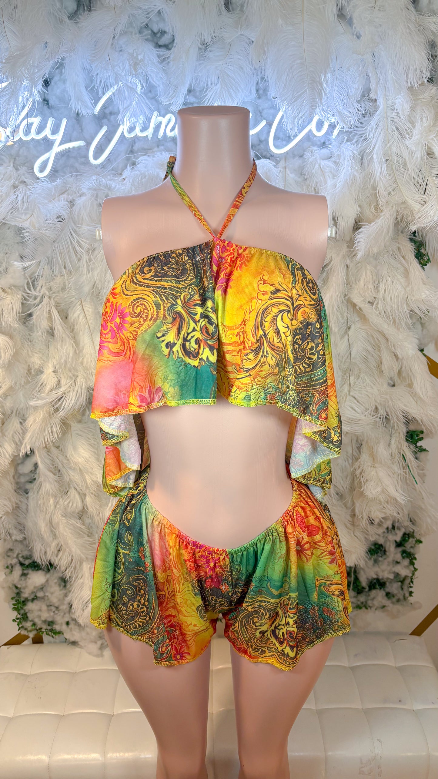 READY TO SHIP Sunset Aura Two Piece Short Set