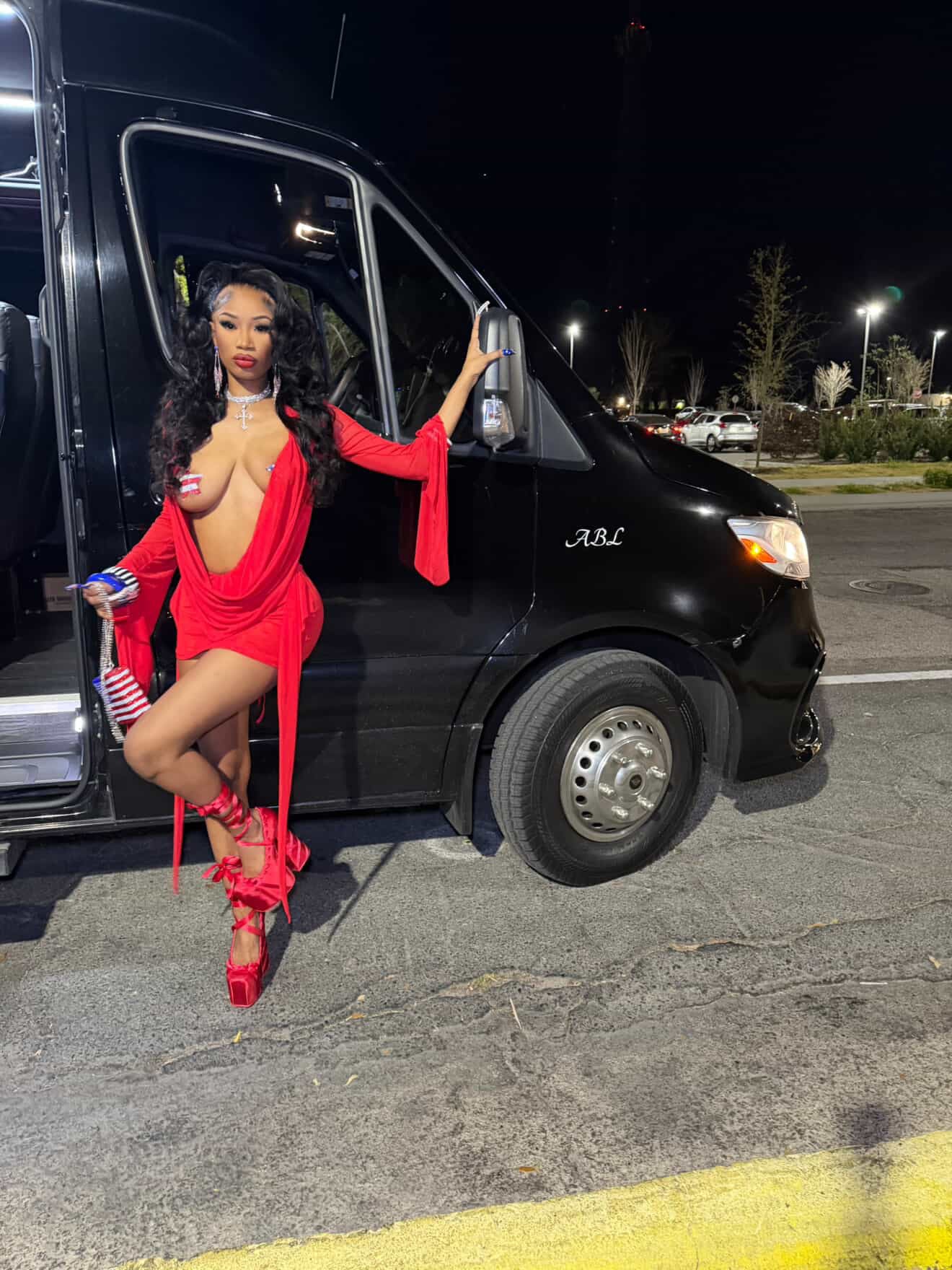 READY TO SHIP Her Main Attraction Draped Mesh Dress - Red