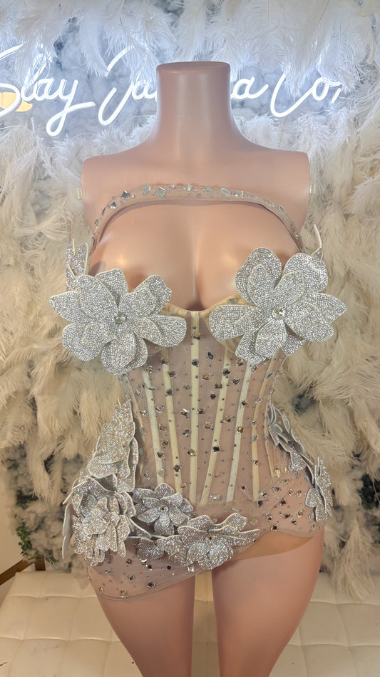 PREORDER ONLY Essence Of A Baddie Rhinestone Luxe Mini Dress