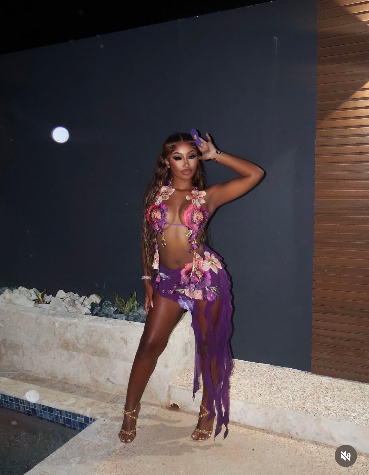 Hawaiian Mojito Sunrise Floral Skirt Set - Purple Combo