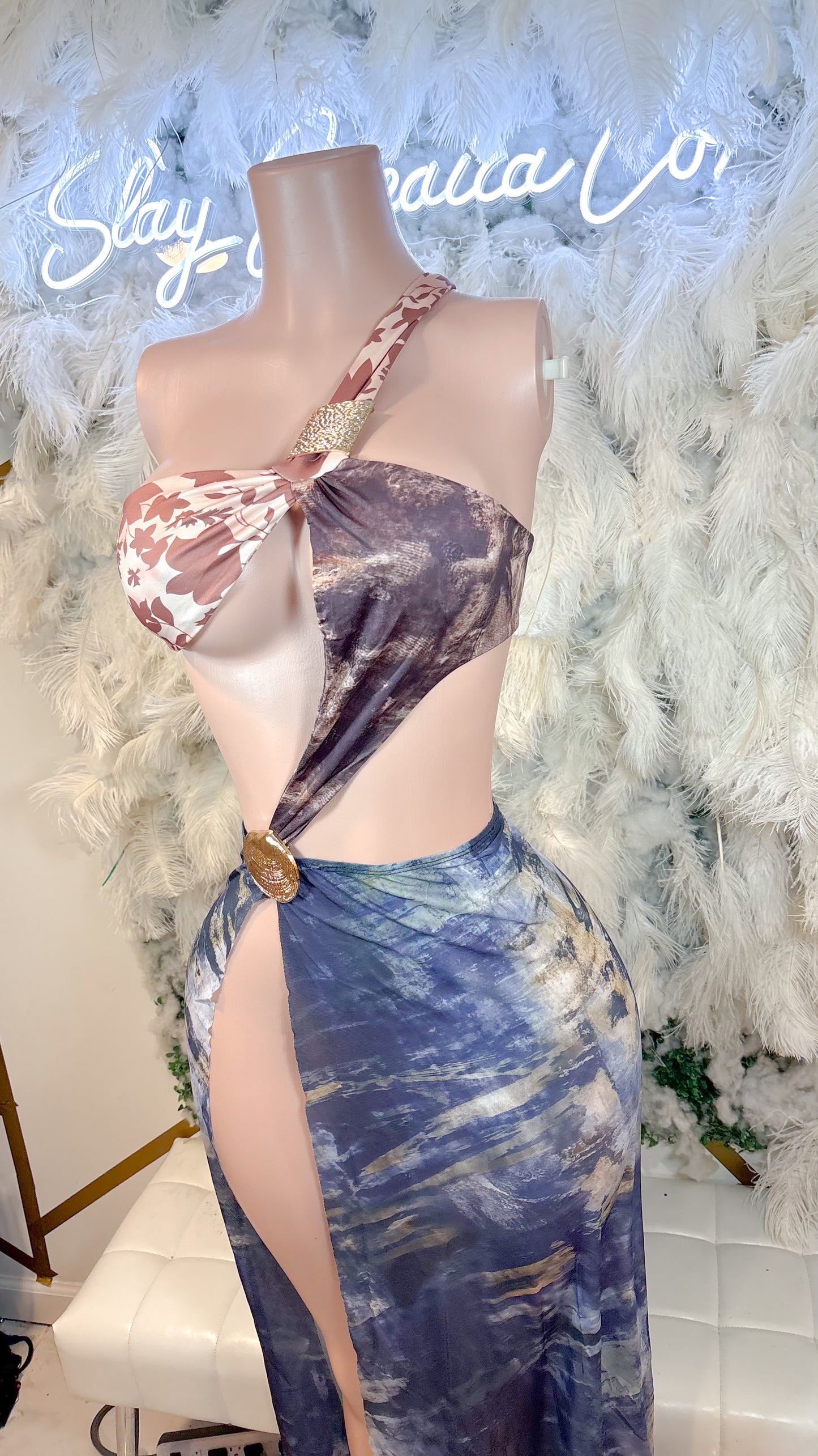 READY TO SHIP A Midnight Summers Dream Split Maxi Dress