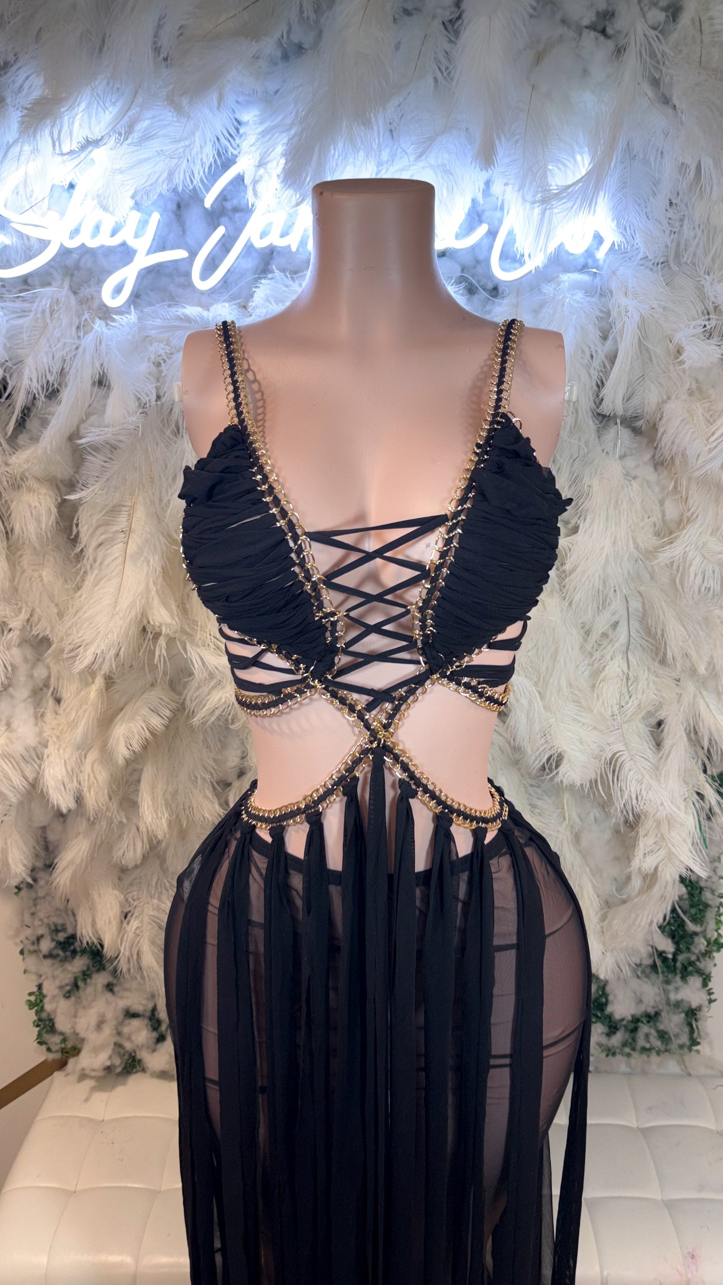 READY TO SHIP Doing It With Ease Mesh Maxi Dress Set