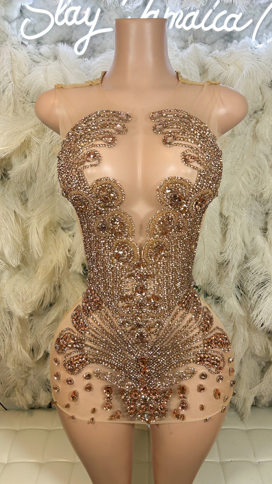 PREORDER ONLY  The Baddest In Charge Rhinestone Luxe Mini Dress