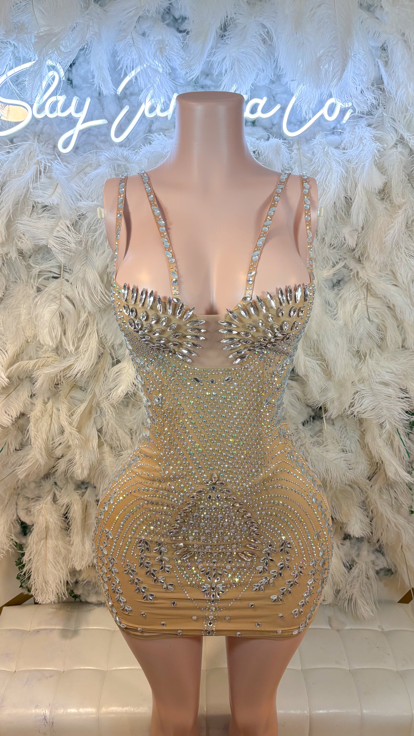 READY TO SHIP Princess Lifestyle Rhinestone Mini Dress