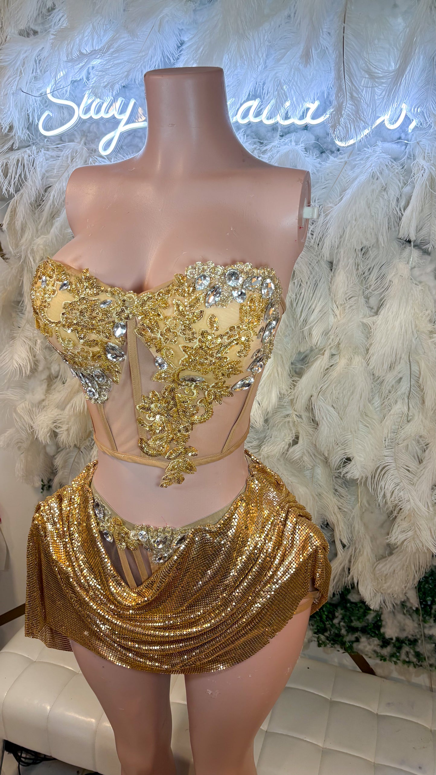 READY TO SHIP The Golden Star Draped Skirt Set