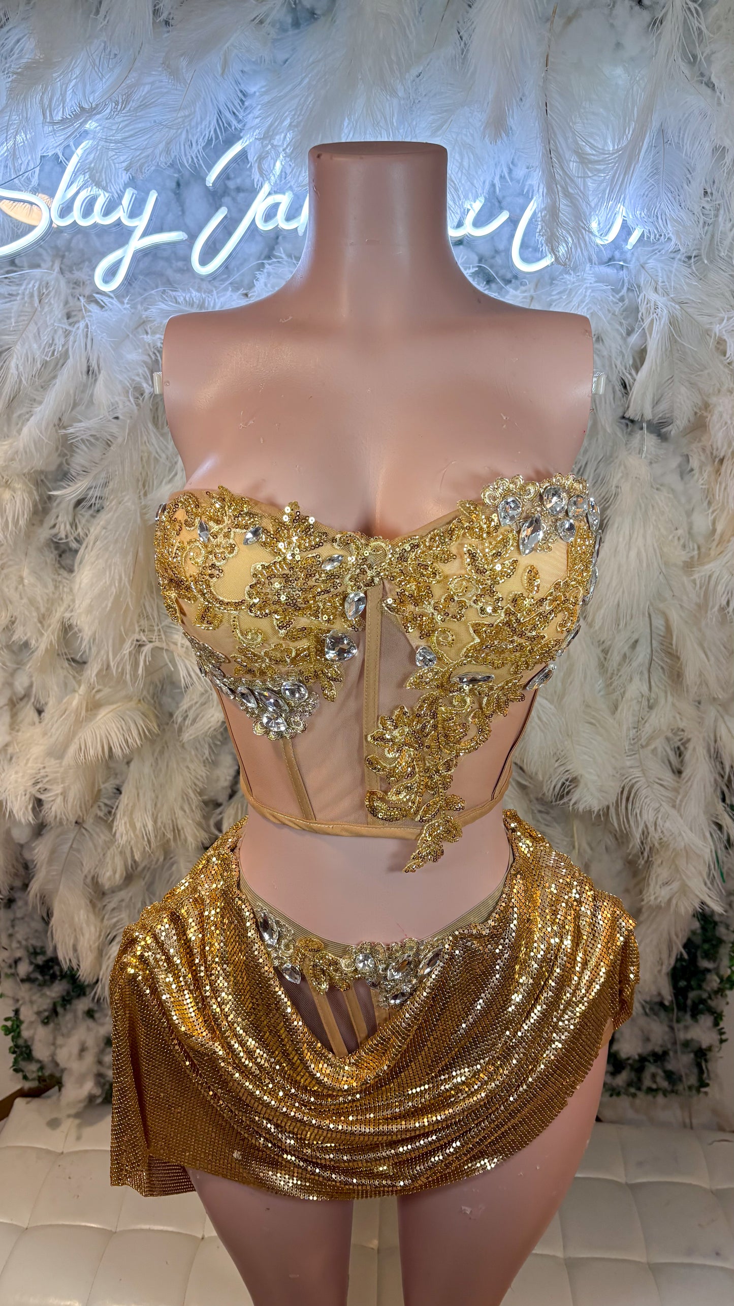 READY TO SHIP The Golden Star Draped Skirt Set