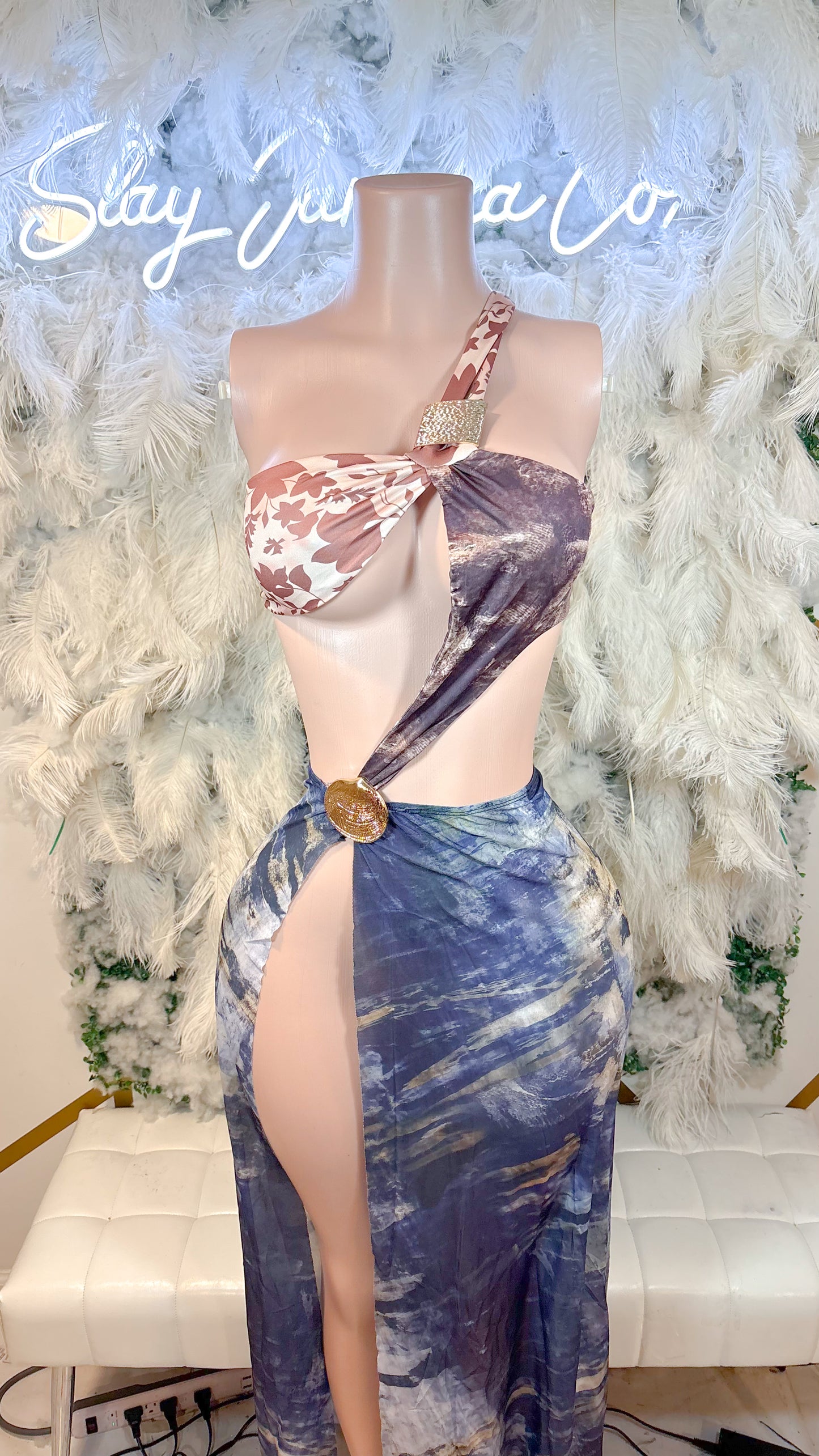 READY TO SHIP A Midnight Summers Dream Split Maxi Dress