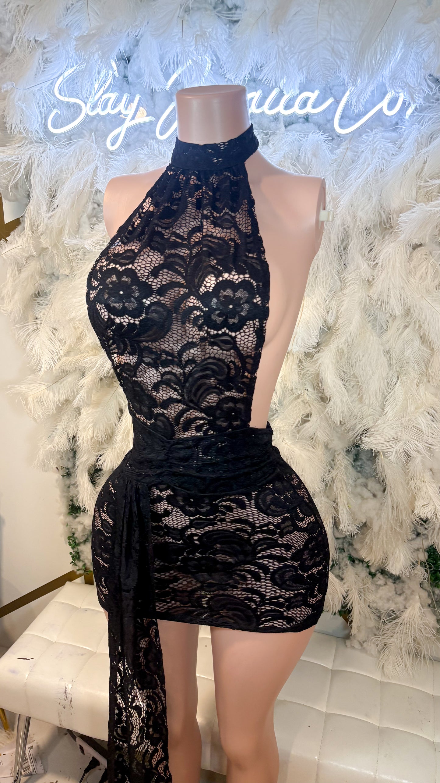 READY TO SHIP Her Favorite Lace Mini Dress - Black