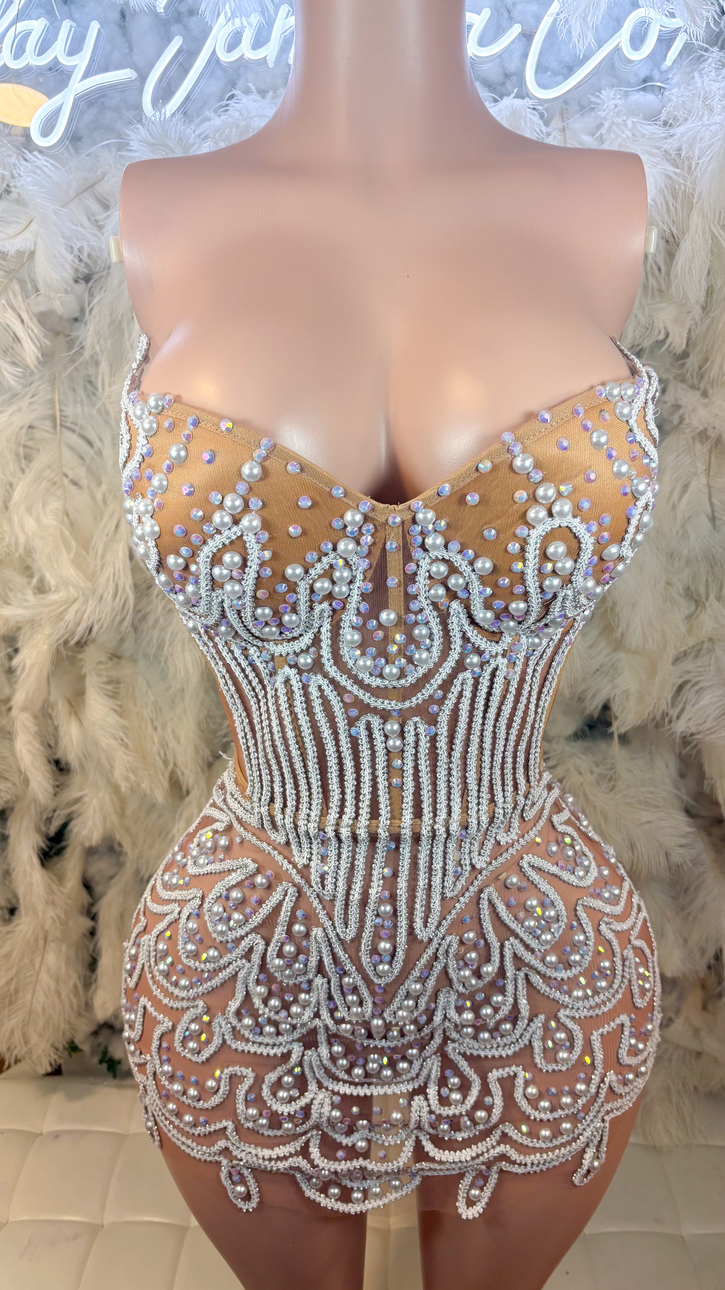 READY TO SHIP Starry Night Rhinestone Mini Dress