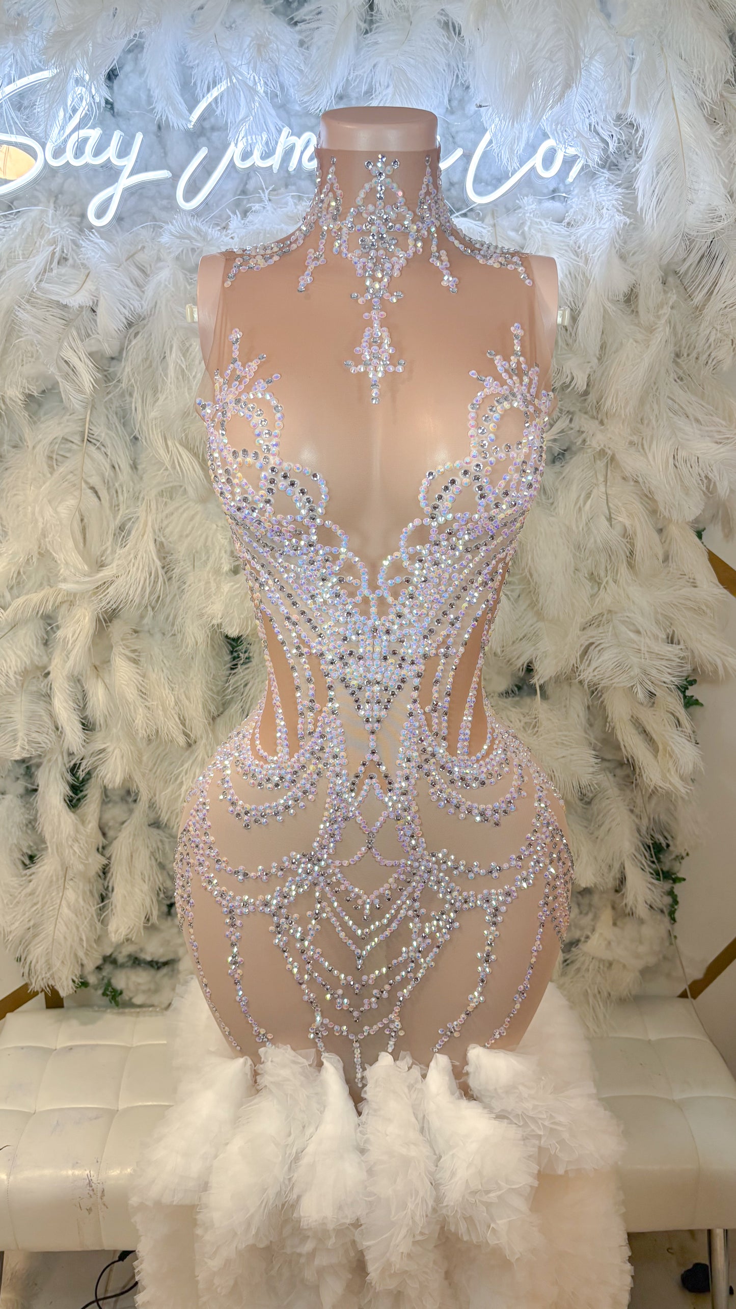 PREORDER Winter Badlands Rhinestone Maxi Dress