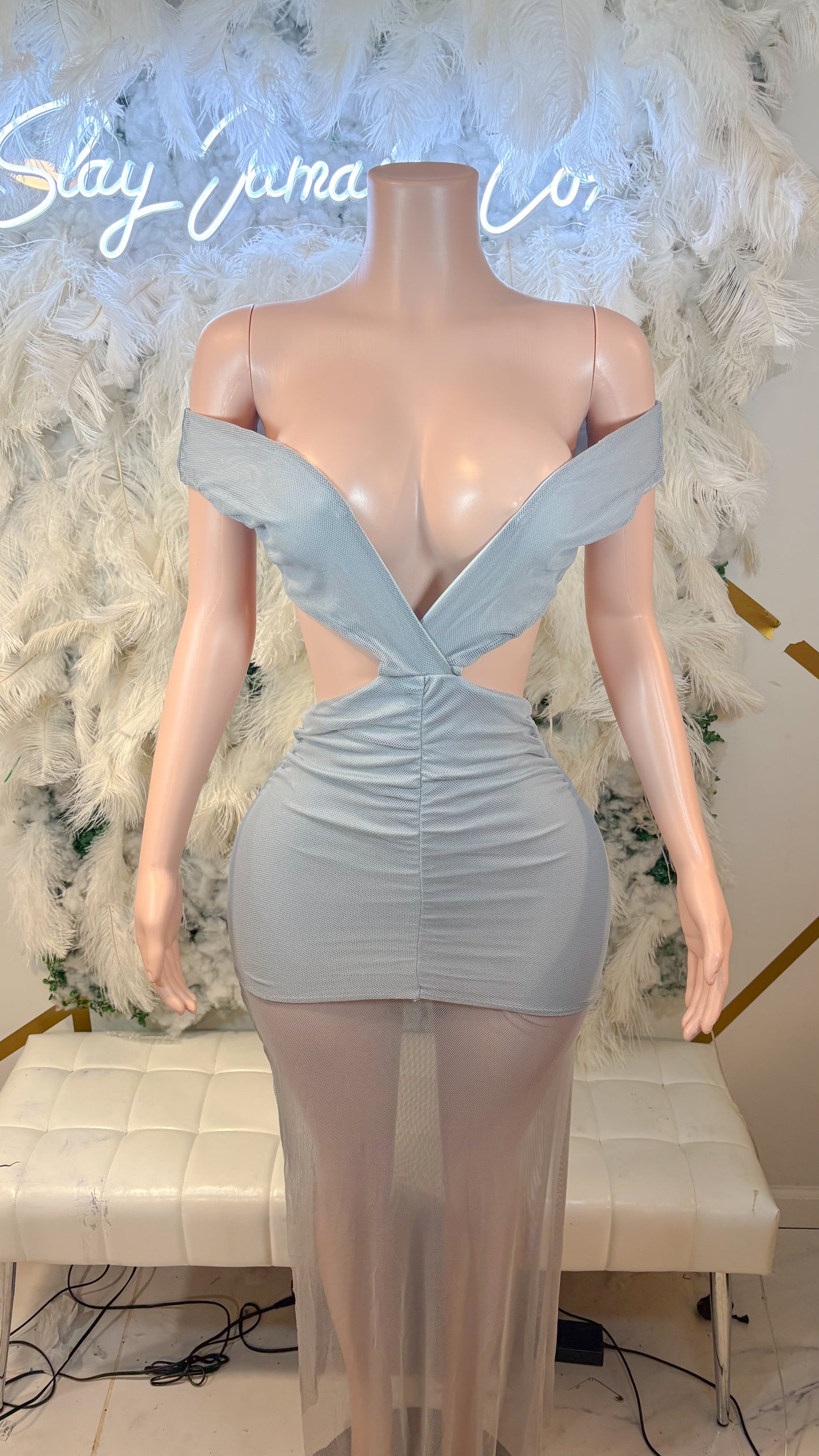 A Trip Around Rome Maxi Dress - Light Grey