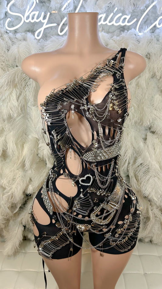 Baddest On The Block Distressed Romper