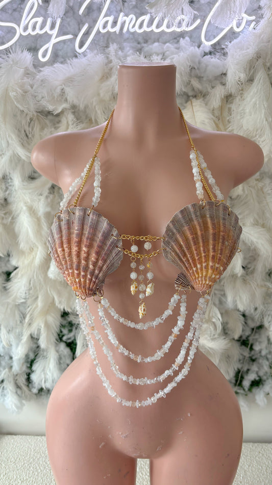 Her Island Paraside Seashell Beaded Top