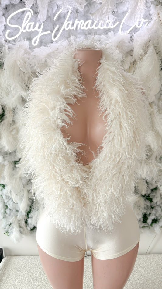 READY TO SHIP Summer Dolce Mongolian Fur Romper