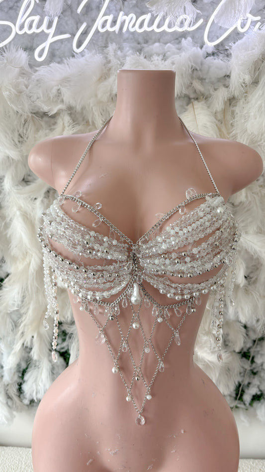 Dainty Aura Crystal Beaded Top