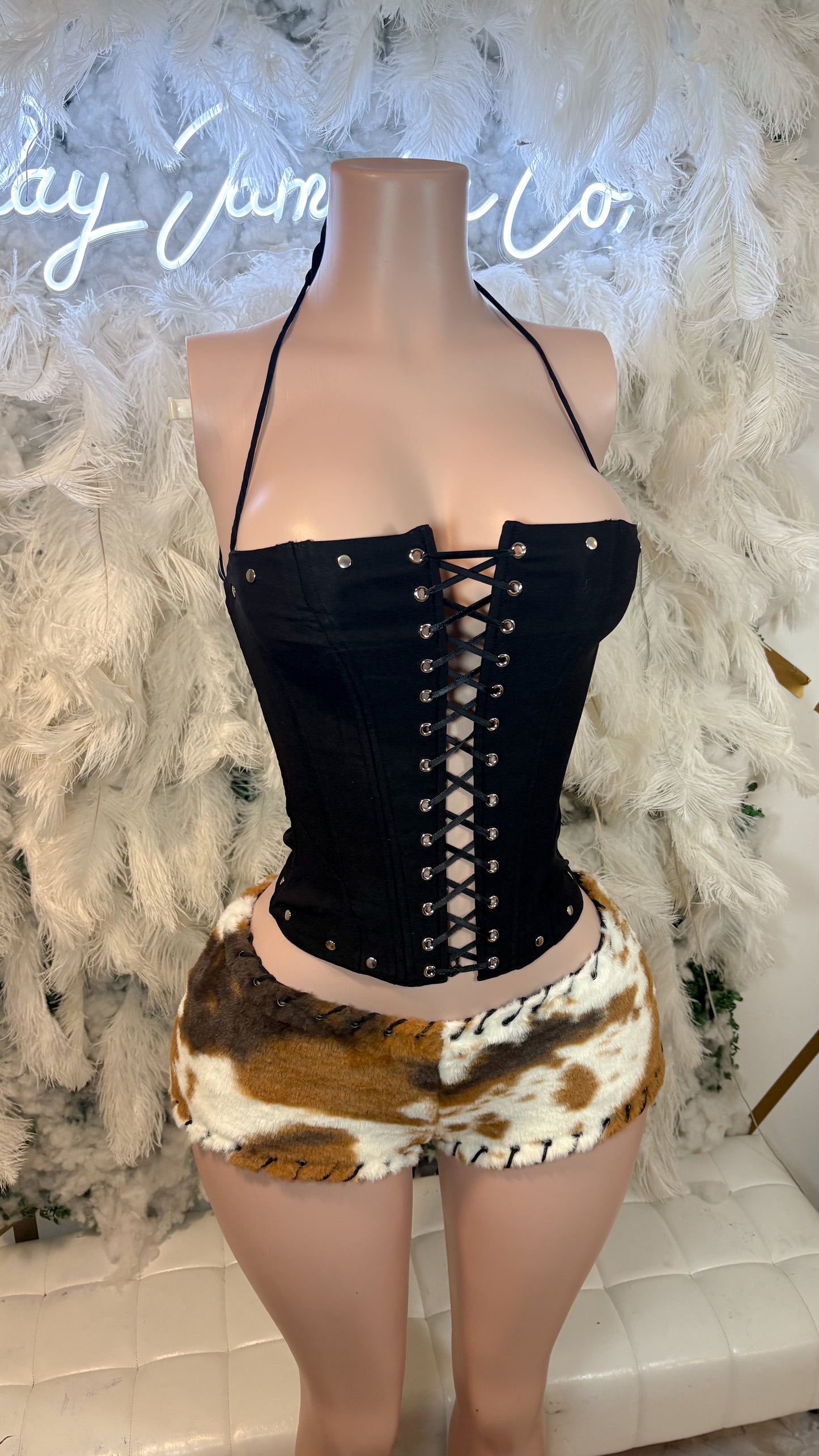 READY TO SHIP Cow Print Mini Shorts