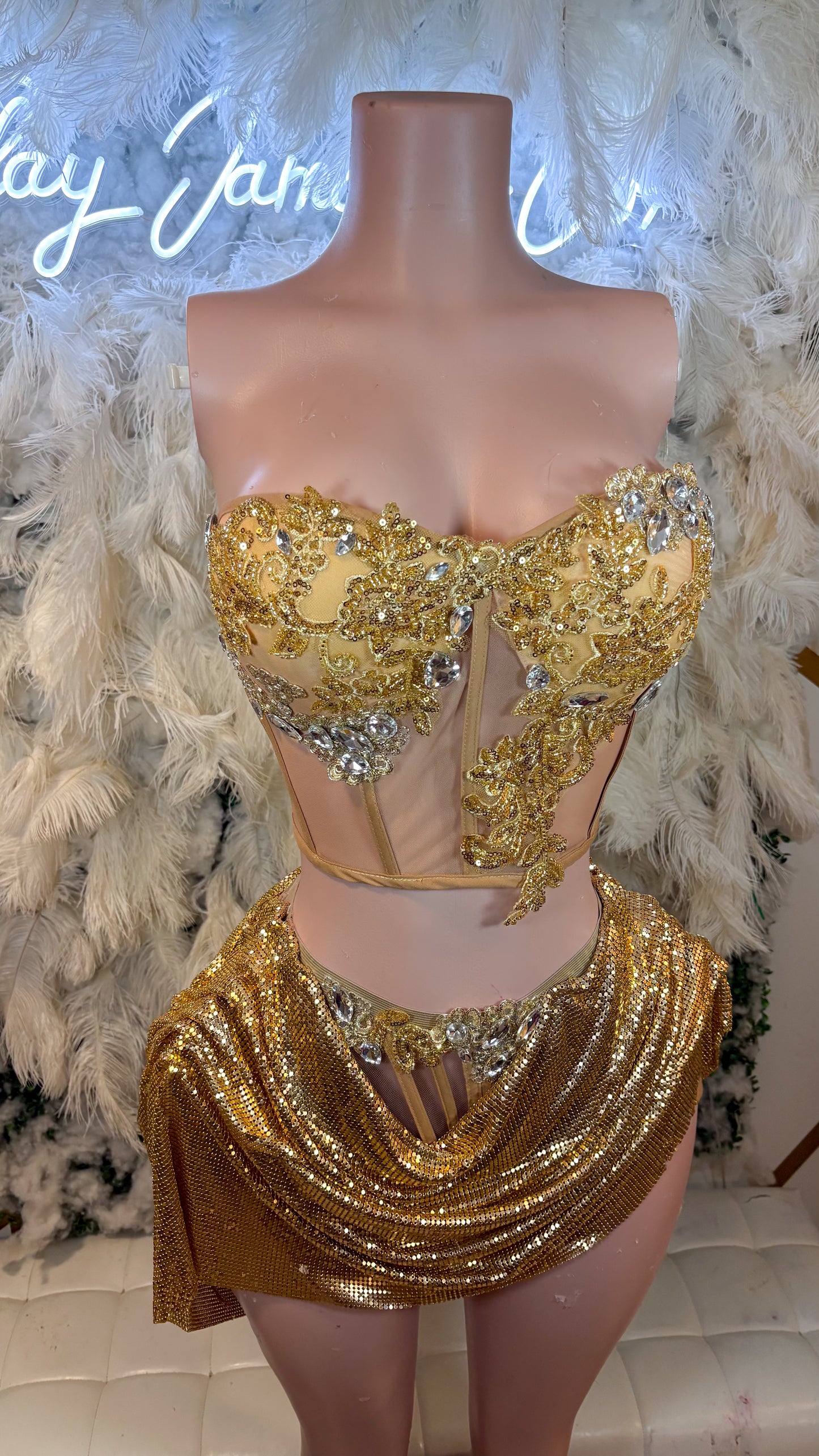 READY TO SHIP The Golden Star Draped Skirt Set