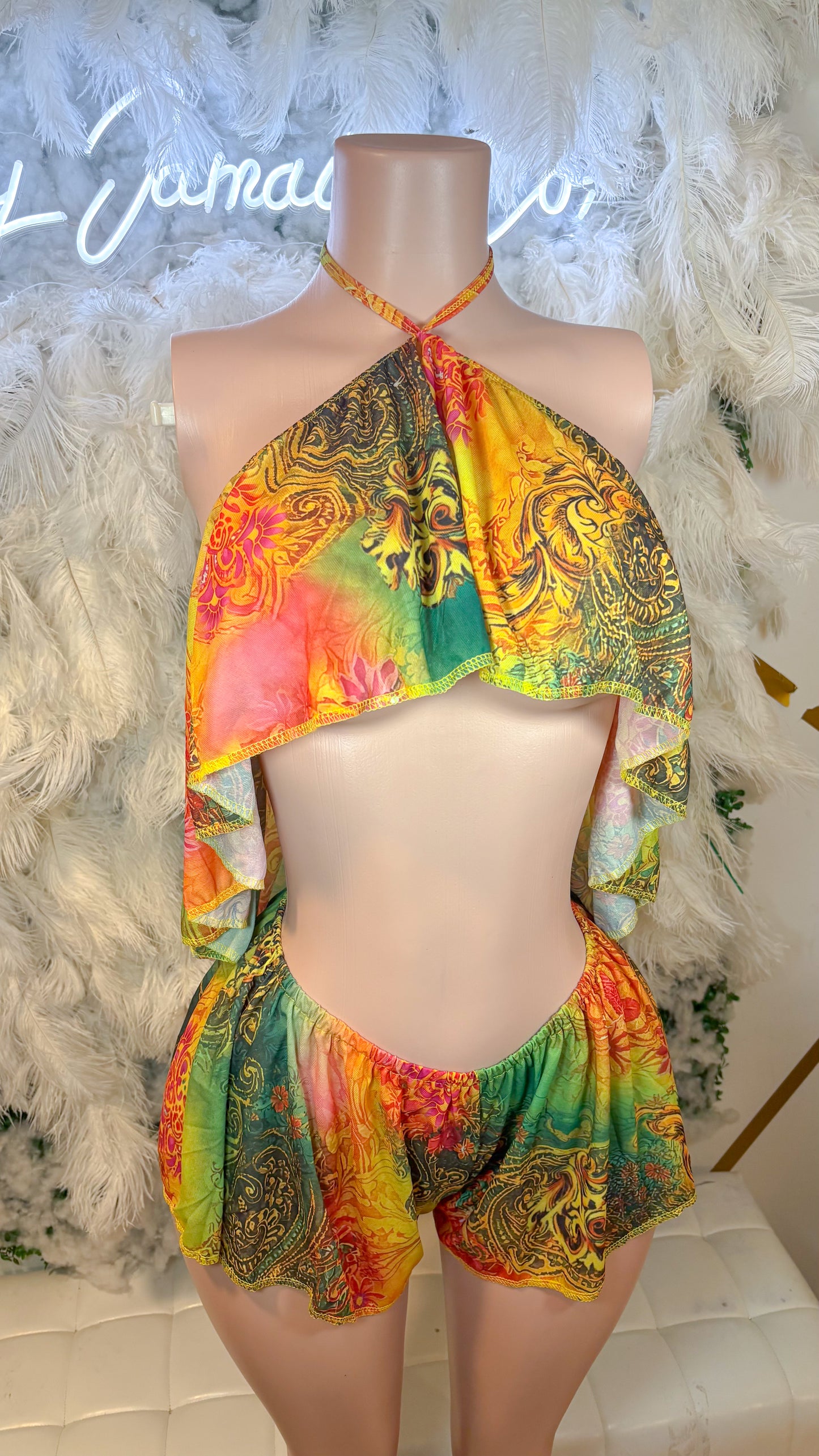 READY TO SHIP Sunset Aura Two Piece Short Set