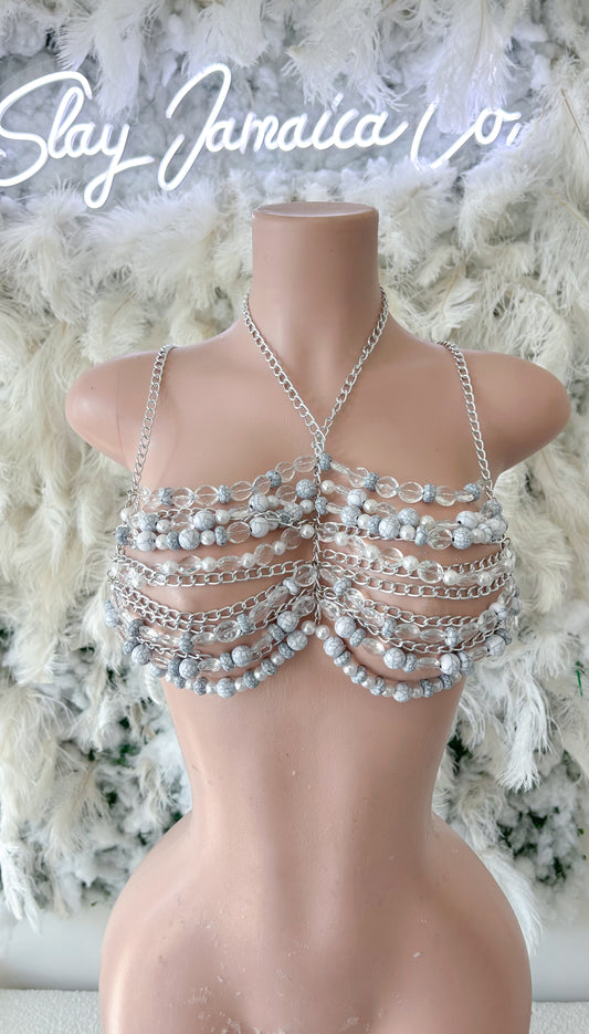 Away for The Weekend Beaded Crop Top