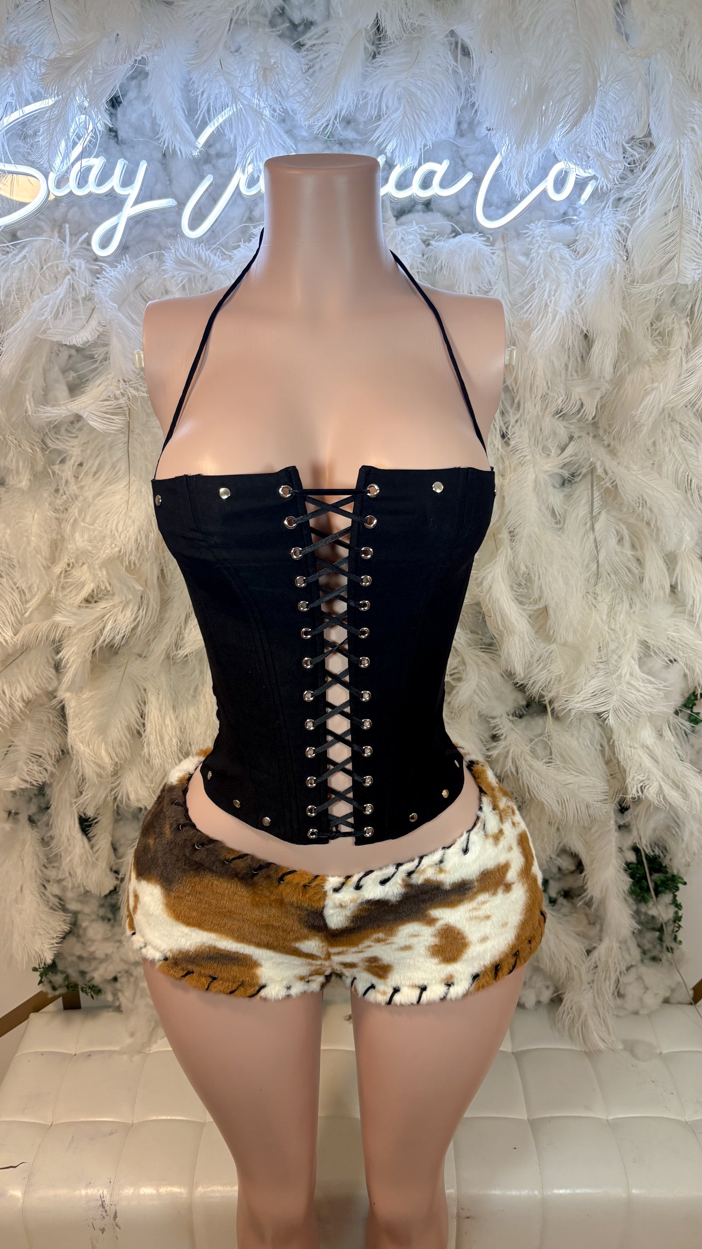 READY TO SHIP Cow Print Mini Shorts