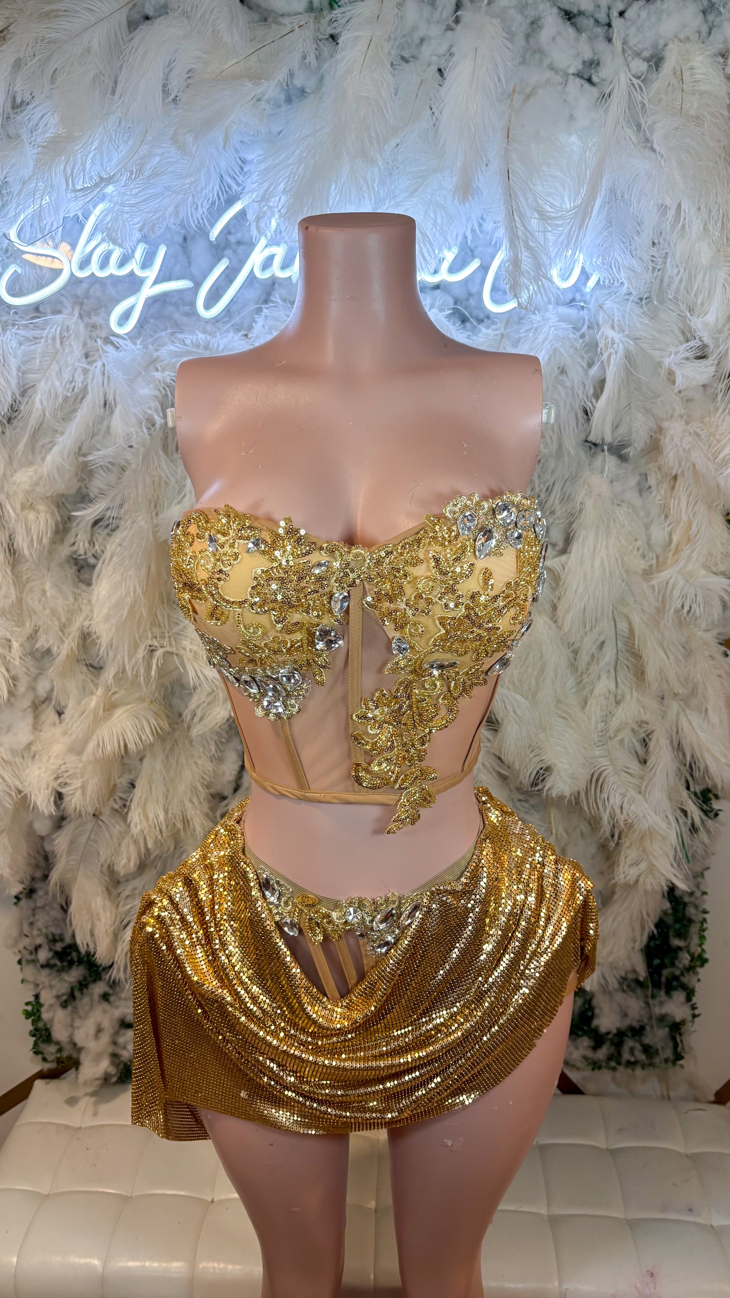 READY TO SHIP The Golden Star Draped Skirt Set