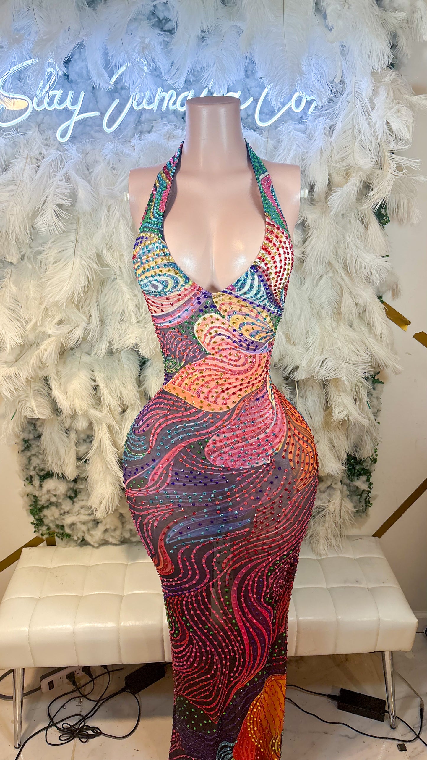 Love Persuasion Rhinestone Maxi Dress