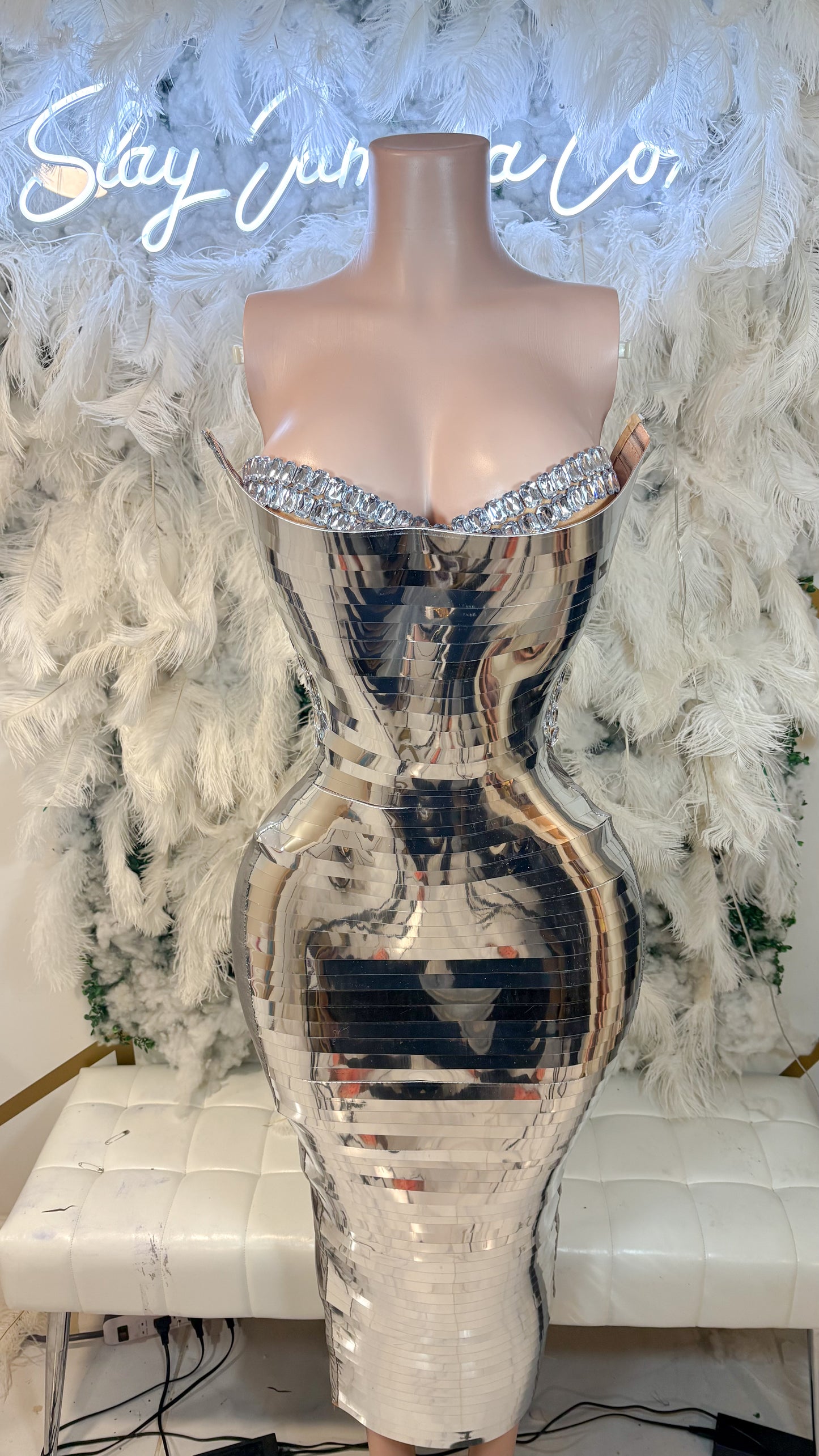 READY TO SHIP Diamond Dancing Metallic Maxi Dress