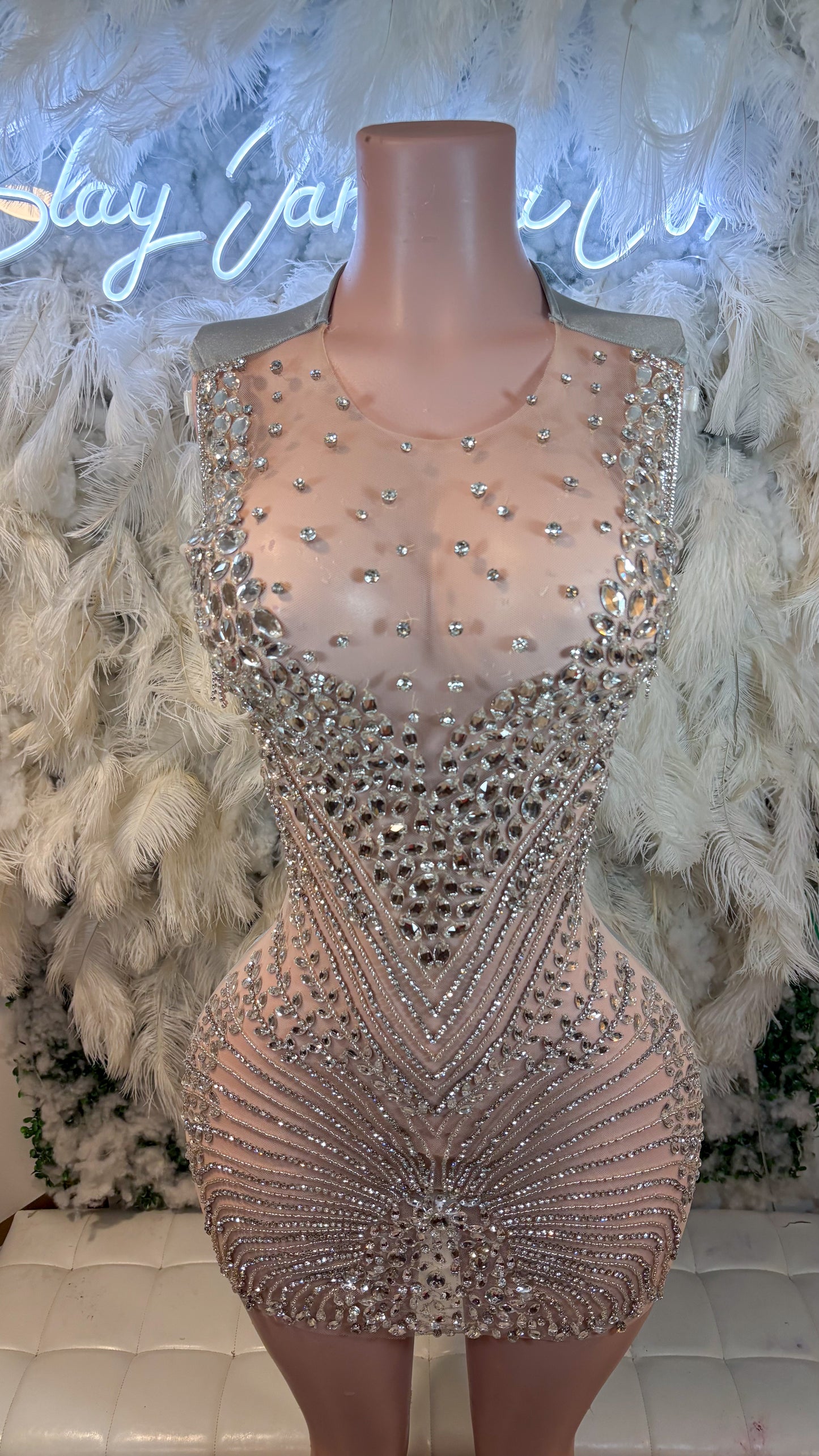 READY TO SHIP Always On Top Luxe Rhinestone Mini Dress