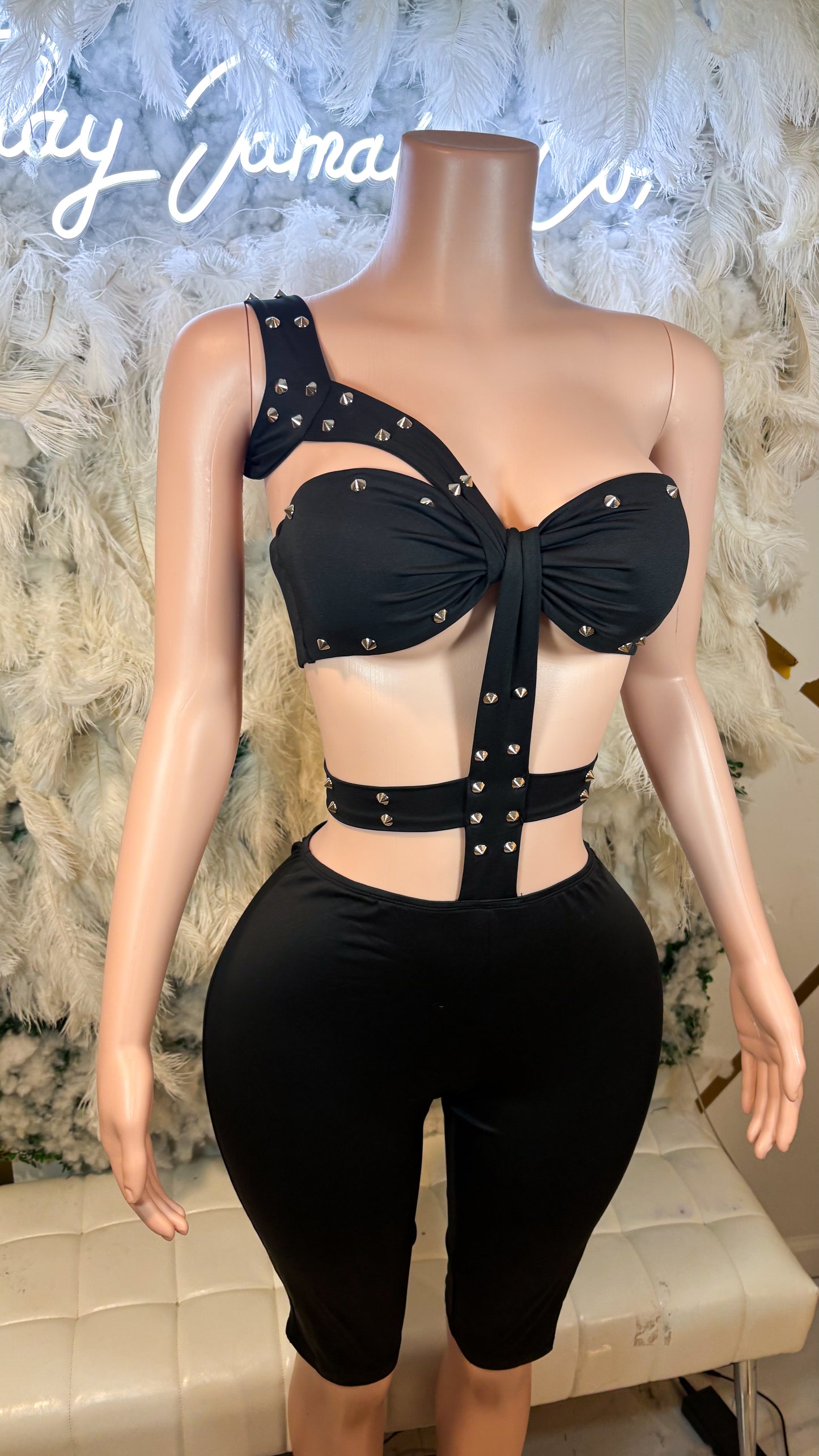 READY TO SHIP Like A Rockstar Romper Set - Black