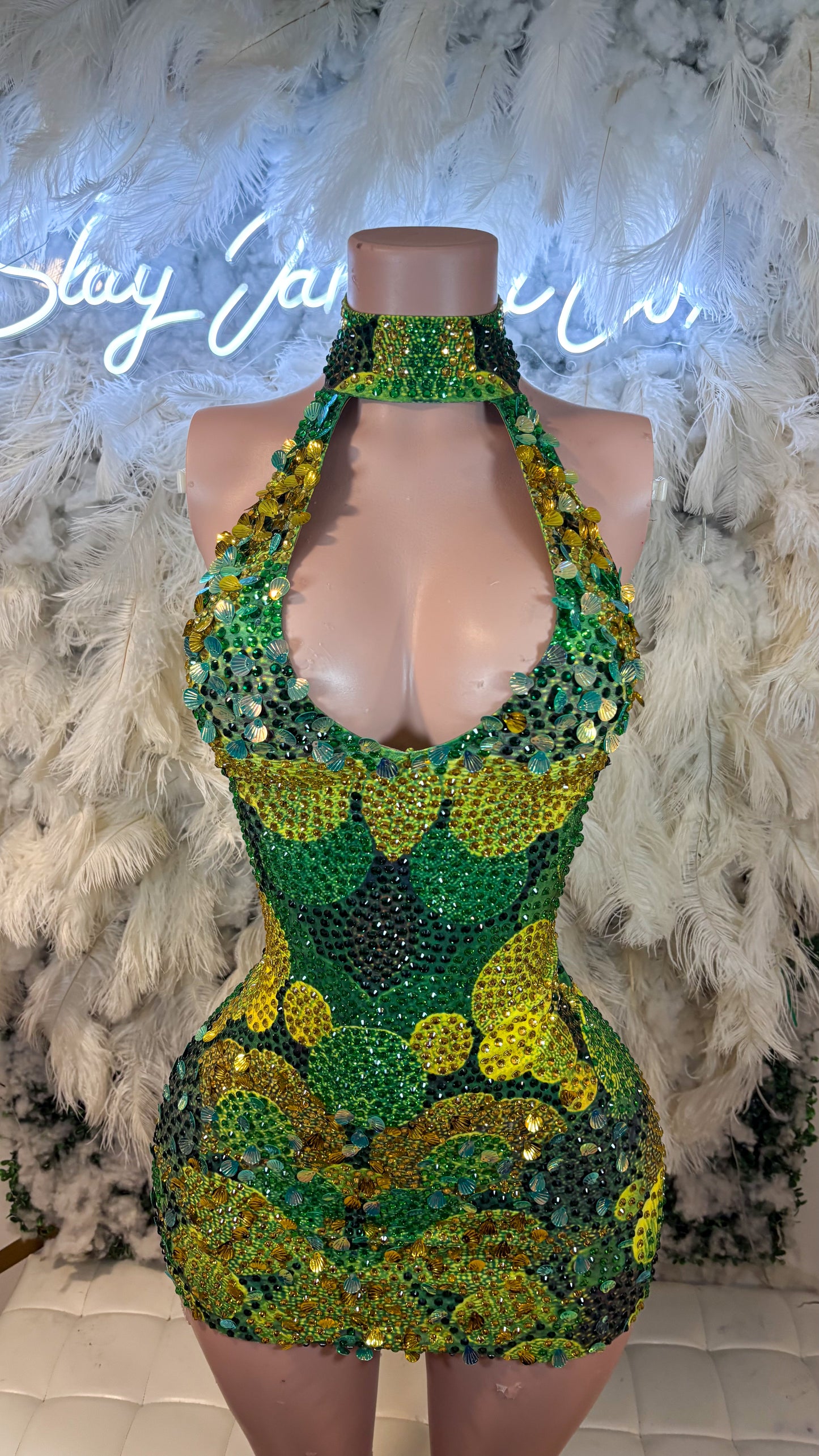 READY TO SHIP Envy Me Alwys Rhinestone Sequin Mini Dress