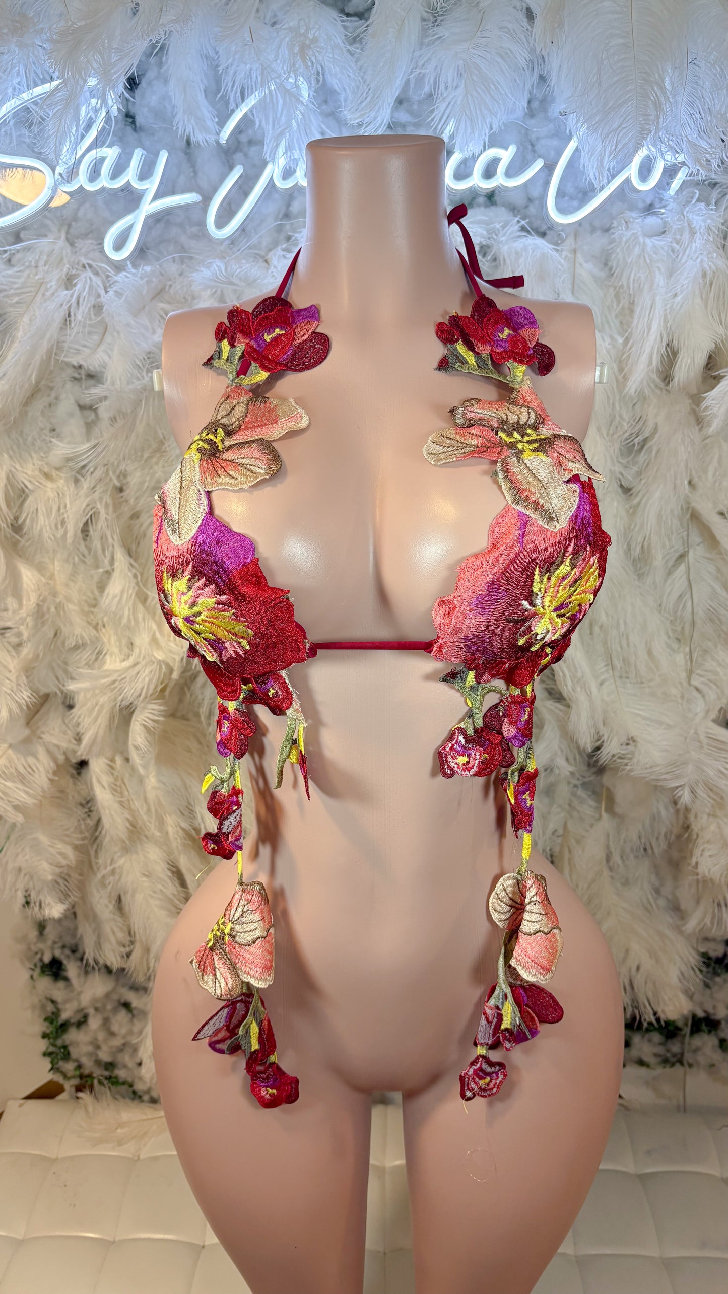 Hawaiian Mojito Sunrise Floral Top - burgundy  Combo