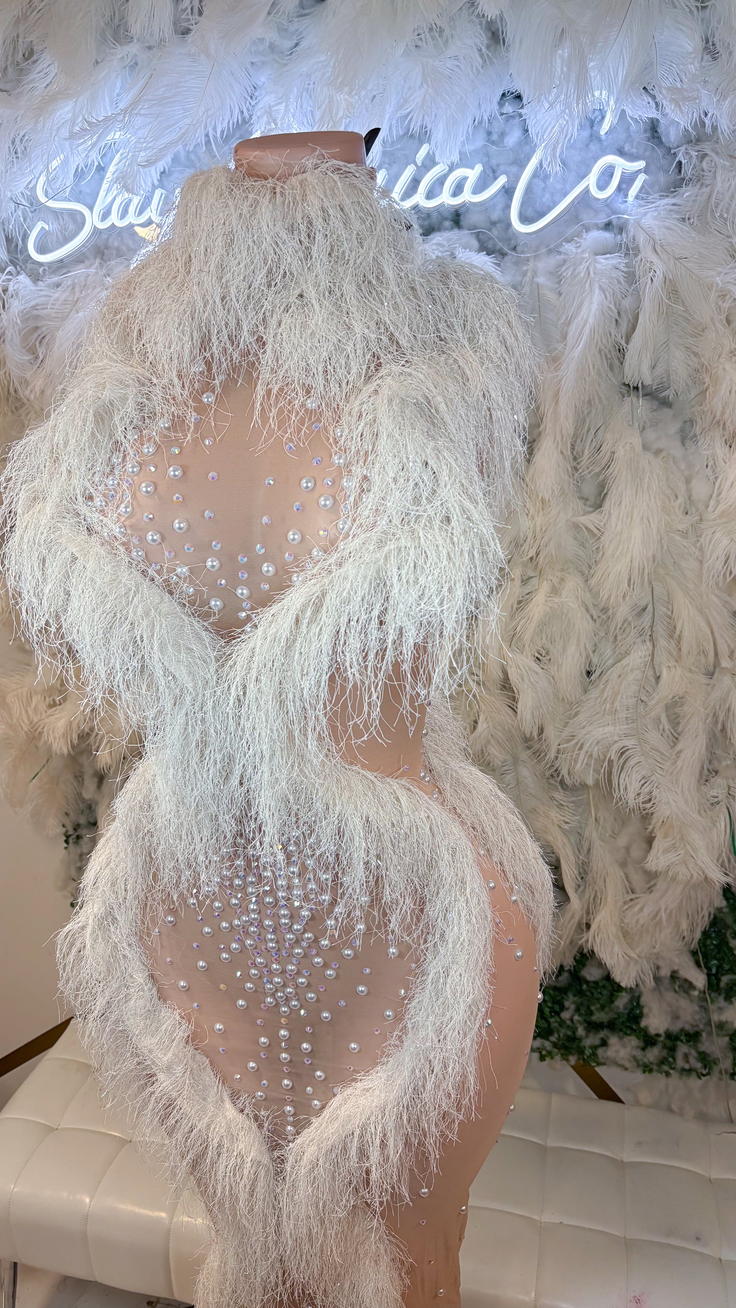READY TO SHIP Life As A Baddie Fringe Rhinestone Maxi Dress