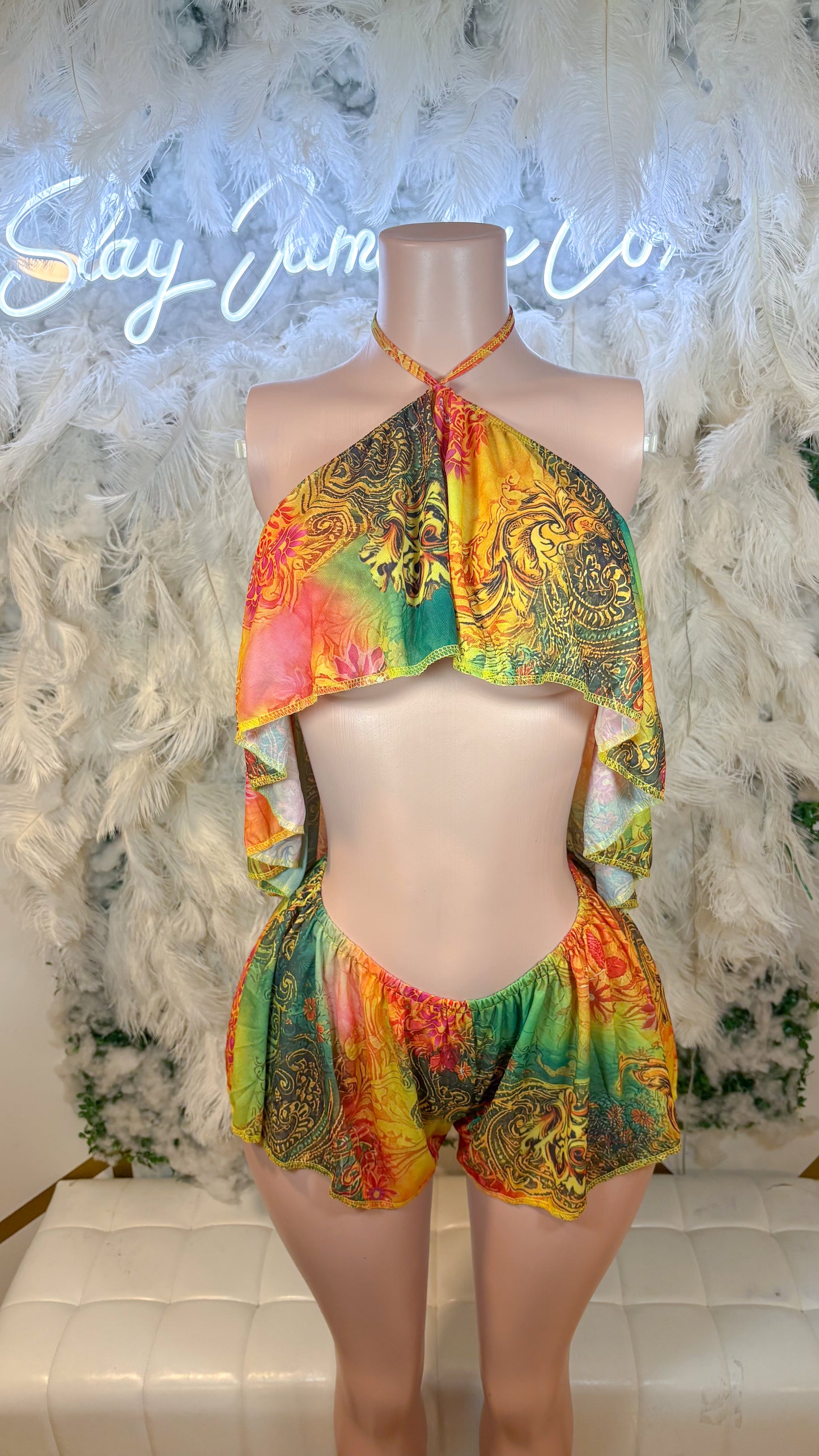 READY TO SHIP Sunset Aura Two Piece Short Set