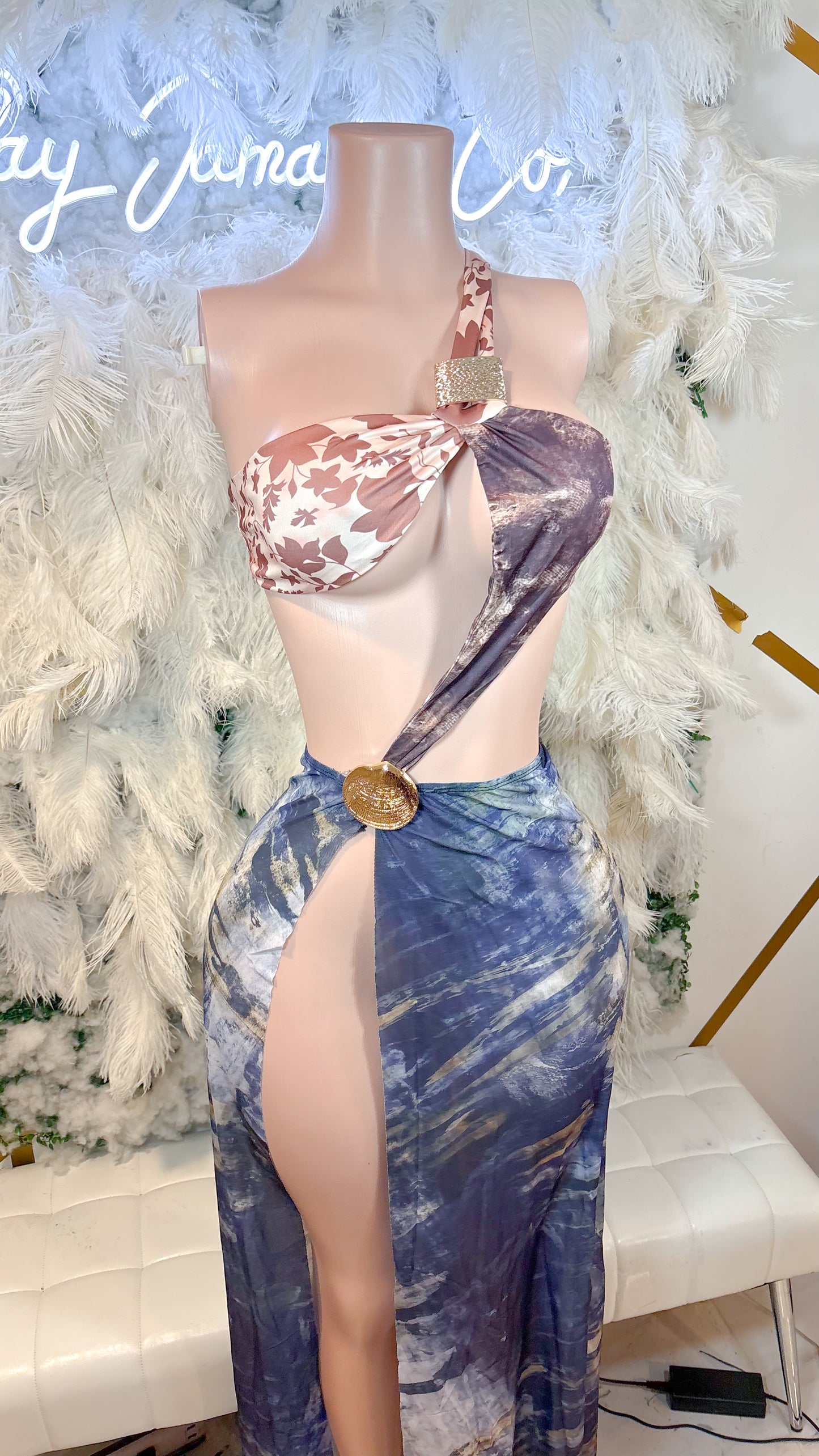 READY TO SHIP A Midnight Summers Dream Split Maxi Dress