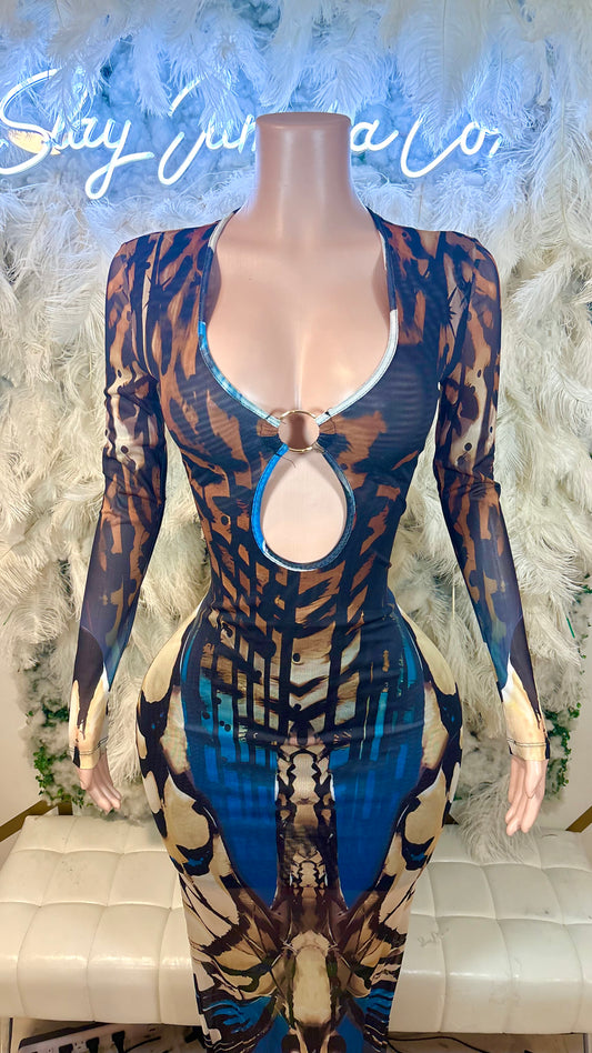 READY TO SHIP Greece Dreams Mesh Maxi Dress