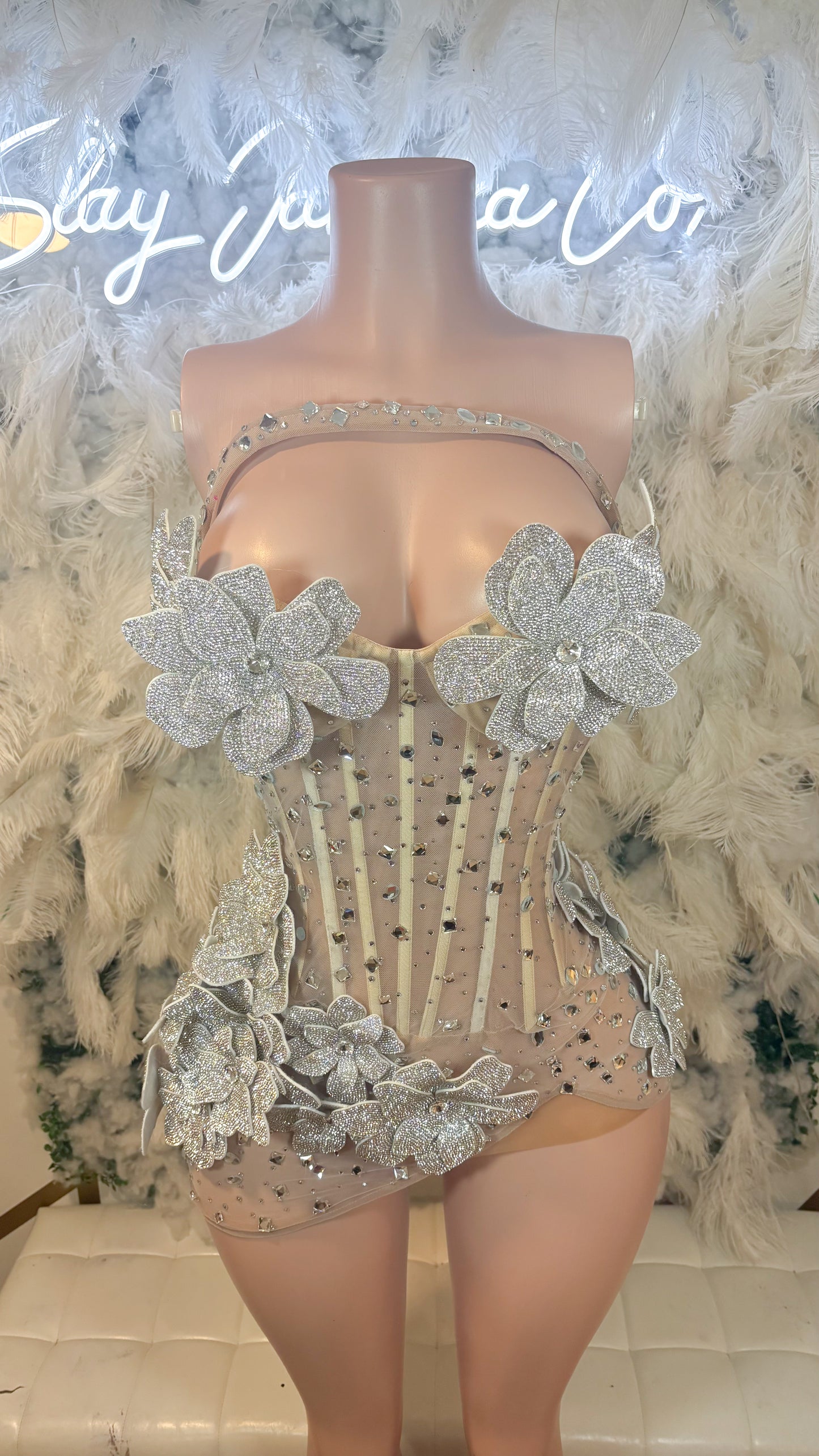 PREORDER ONLY Essence Of A Baddie Rhinestone Luxe Mini Dress