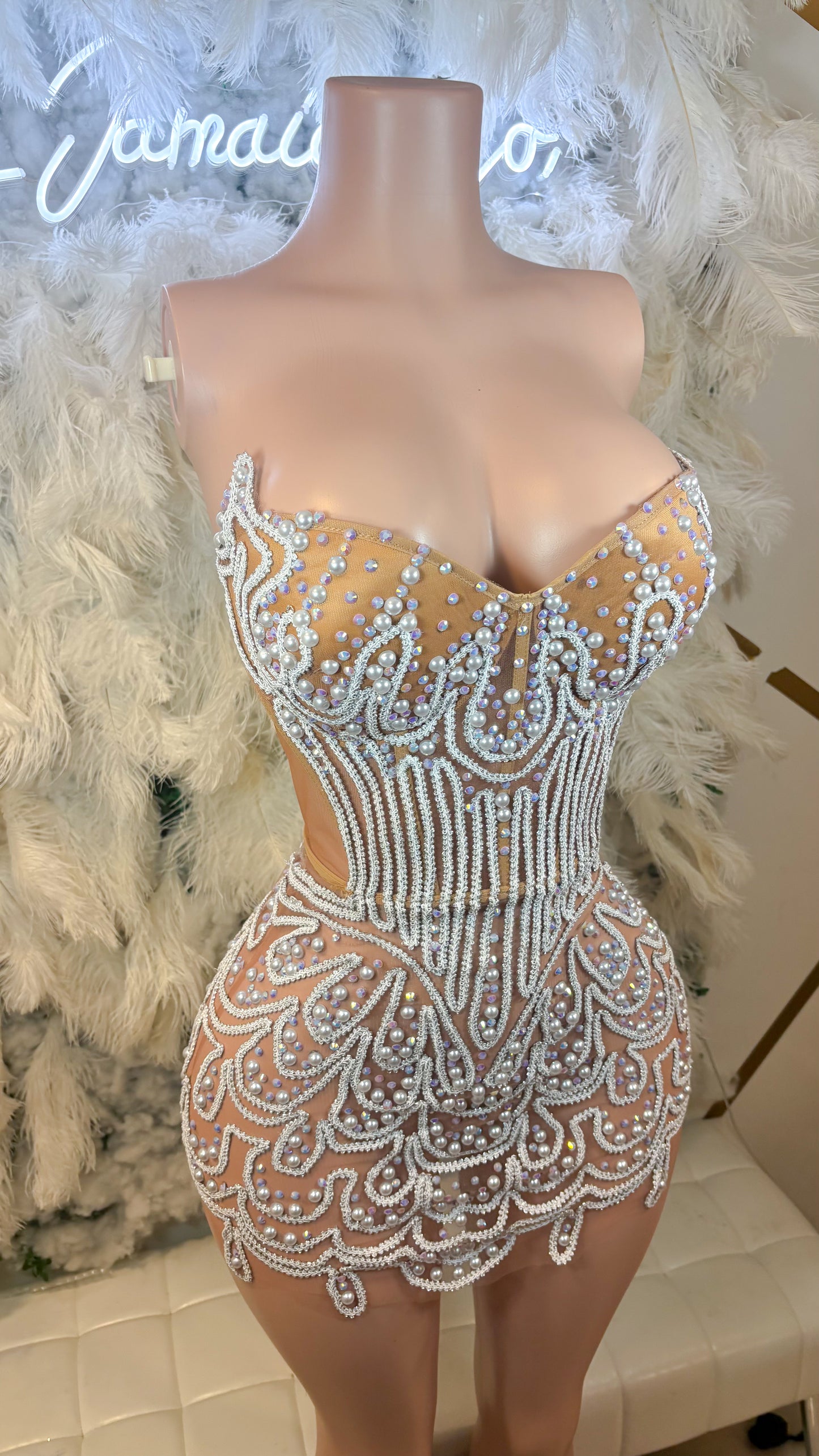 READY TO SHIP Starry Night Rhinestone Mini Dress