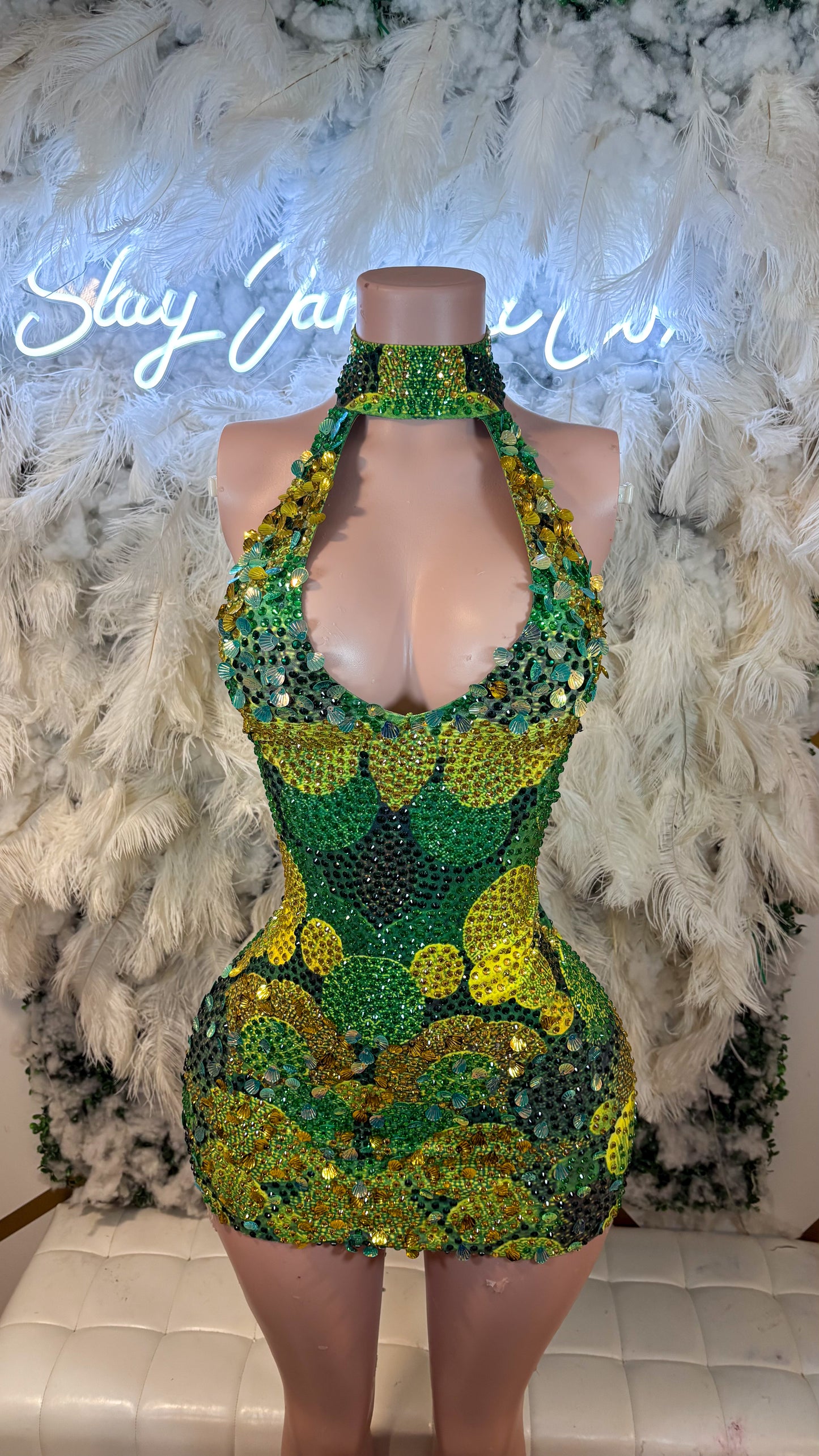 READY TO SHIP Envy Me Alwys Rhinestone Sequin Mini Dress