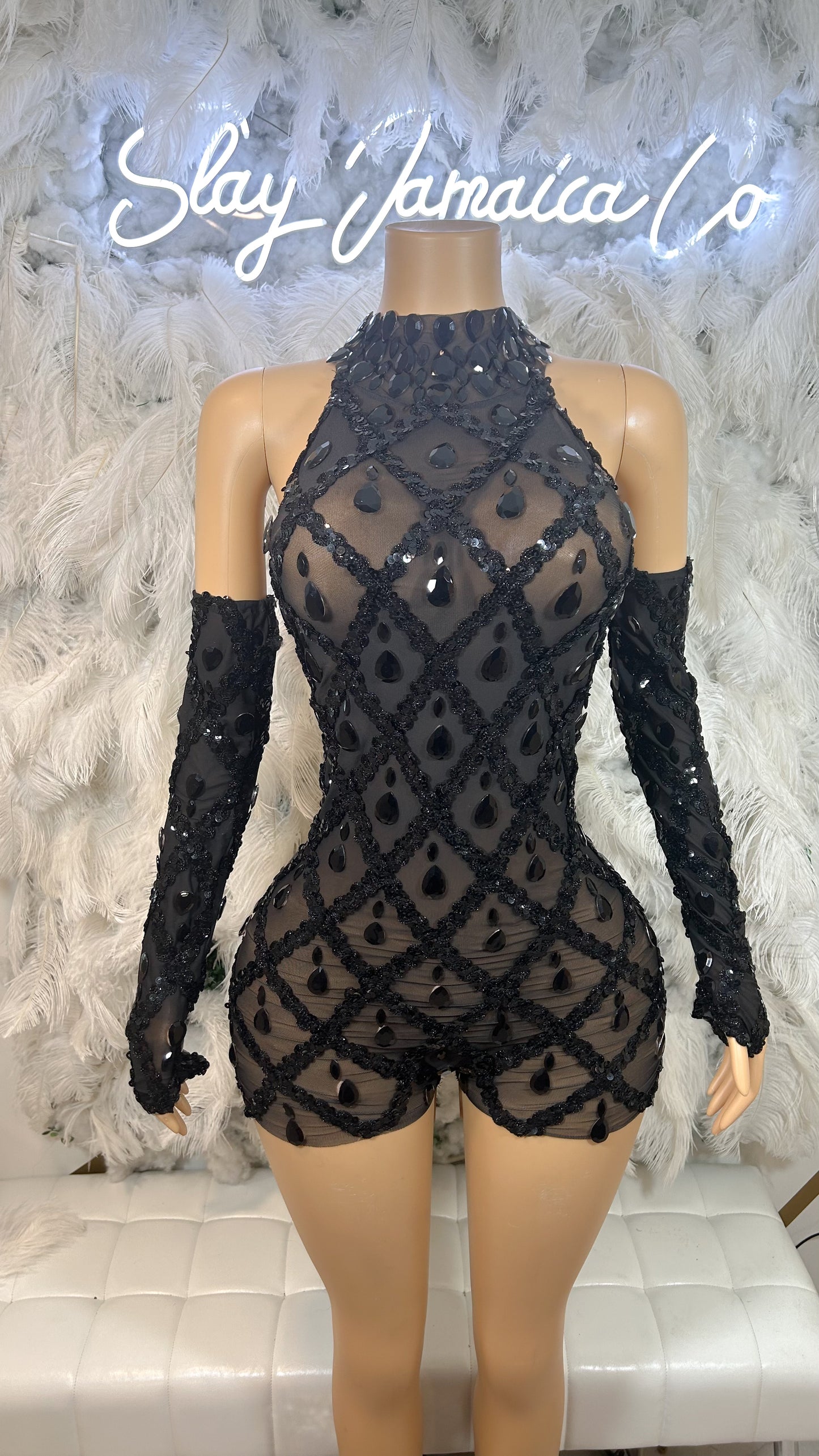 READY TO SHIP Star Of The Show Romper With Gloves